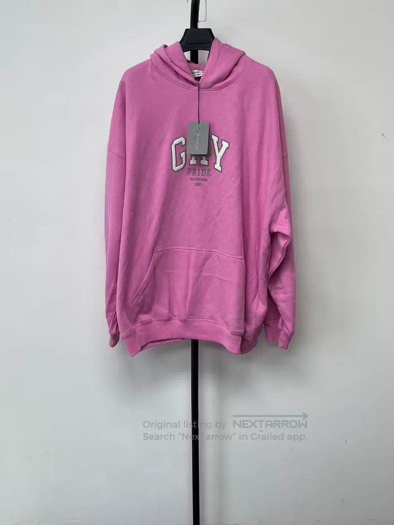 Balenciaga Balenciaga Solid color letter print hooded long sleeve swe Size XXS / US 00 / IT 34 - 1 Thumbnail