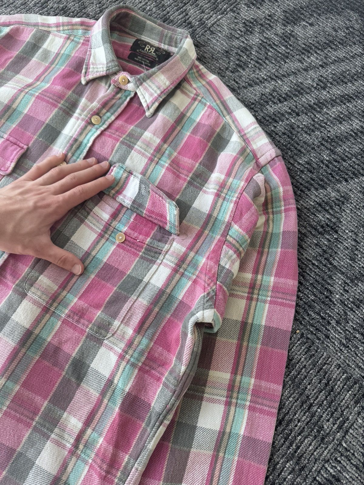 RRL Ralph Lauren RRL Ralph Lauren double RL pink flanel shirt vitage Size US M / EU 48-50 / 2 - 4 Thumbnail