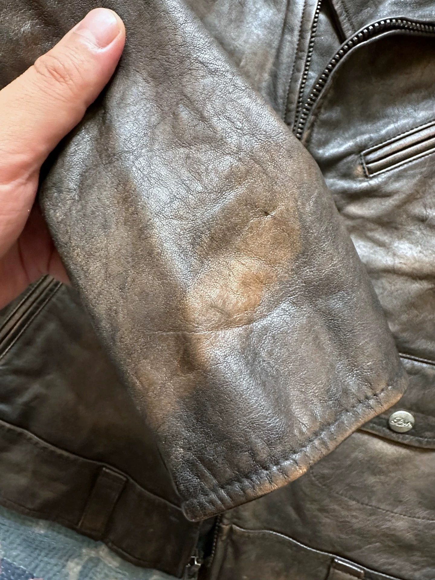 RRL Ralph Lauren RRL Biker Zip-Up Distressed Leather Jacket M Size US M / EU 48-50 / 2 - 9 Thumbnail