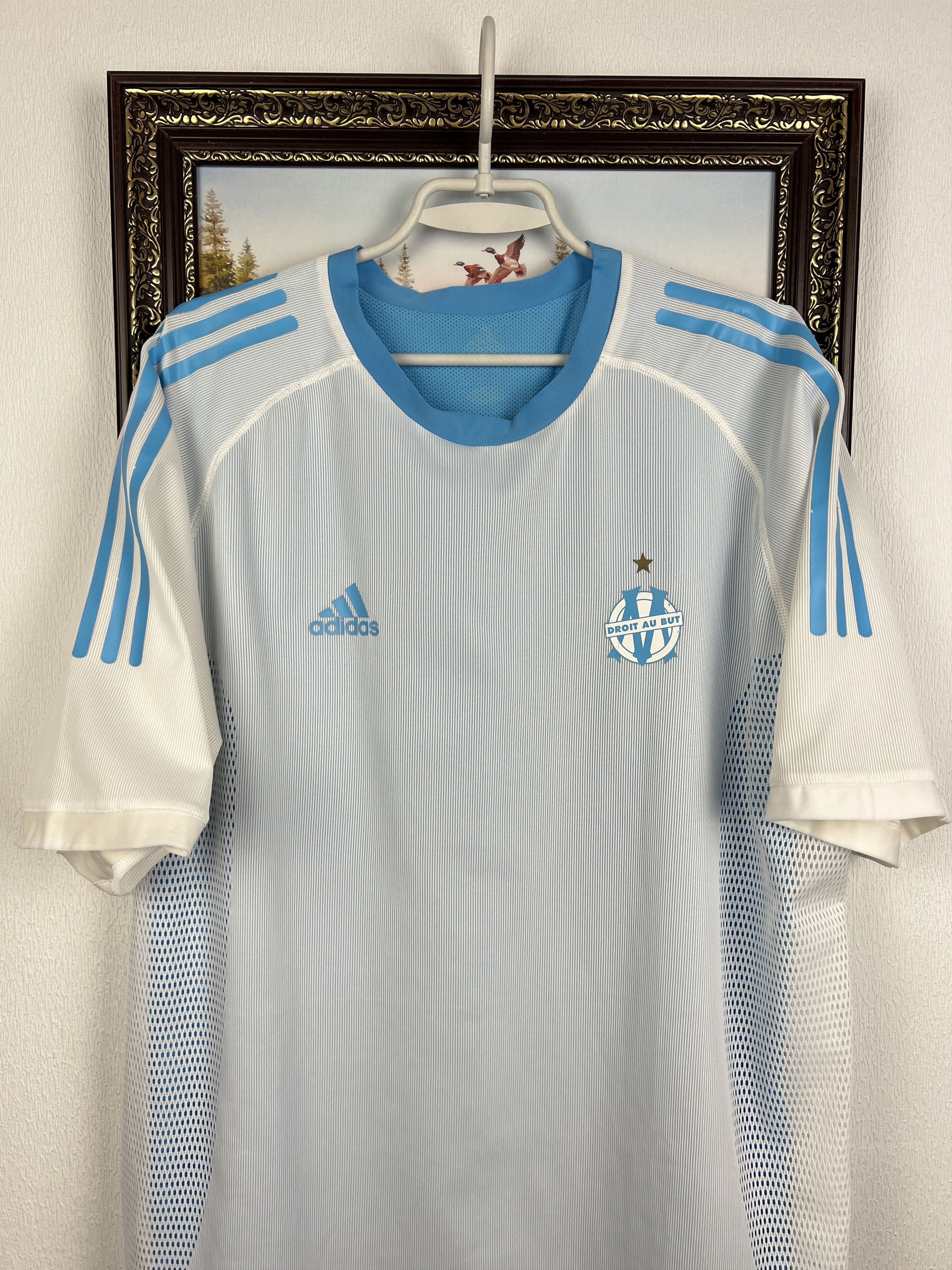 Adidas Olympique Marseille football Shirt 2002 Soccer Jersey Trikot Size US XXL / EU 58 / 5 - 2 Thumbnail