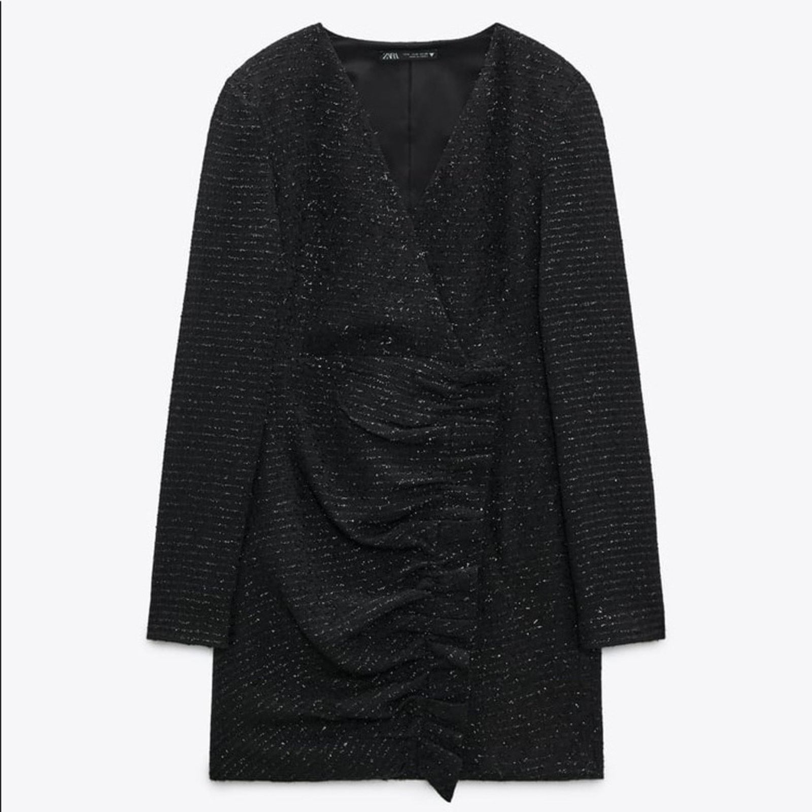 Zara ZARA BLOGGER FAVORITE TEXTURED WEAVE DRESS WITH RUFFLE Size M / US 6-8 / IT 42-44 - 15 Thumbnail