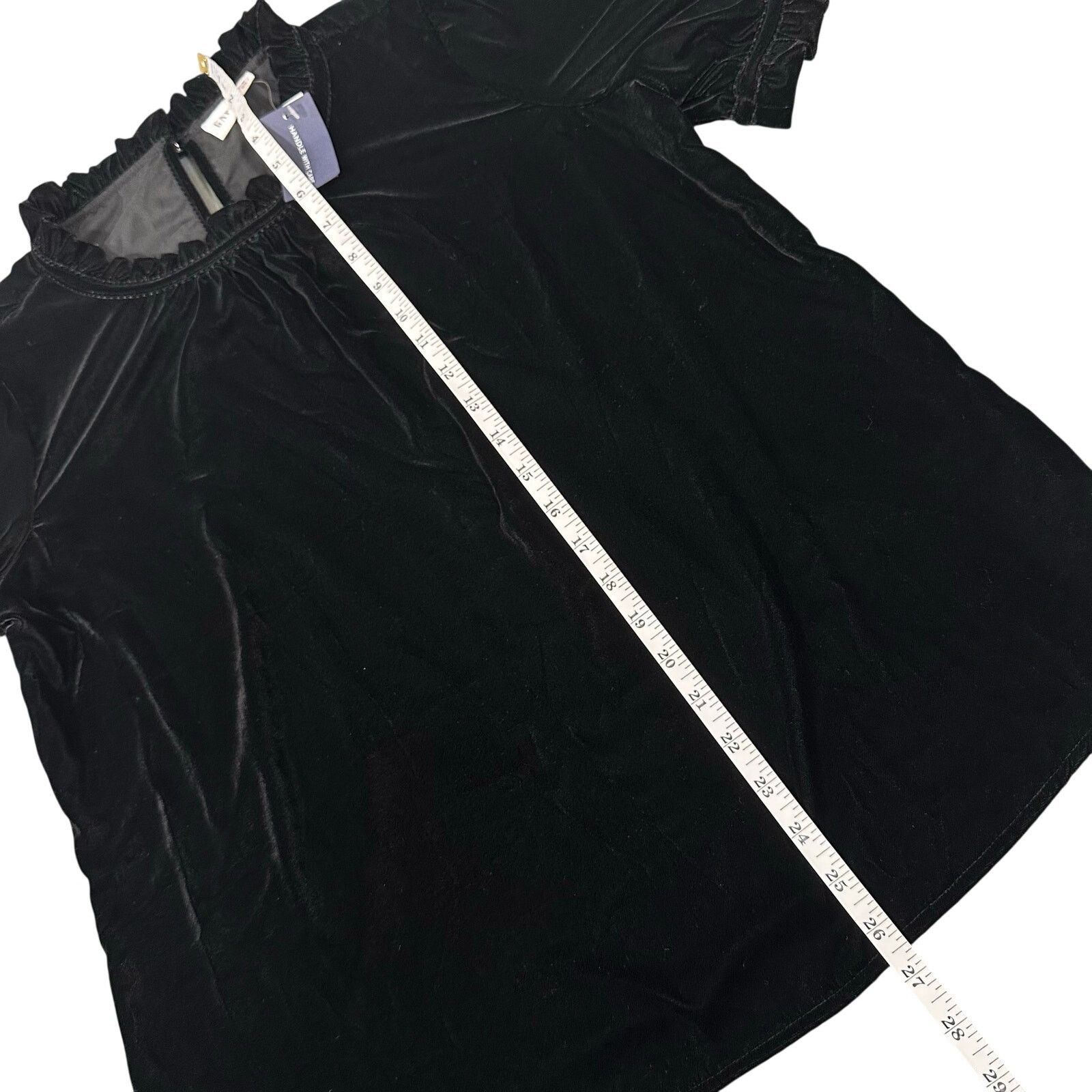 Gap Gap Women's Black Velvet Ruffle Sleeve Top Size M Size M / US 6-8 / IT 42-44 - 4 Thumbnail