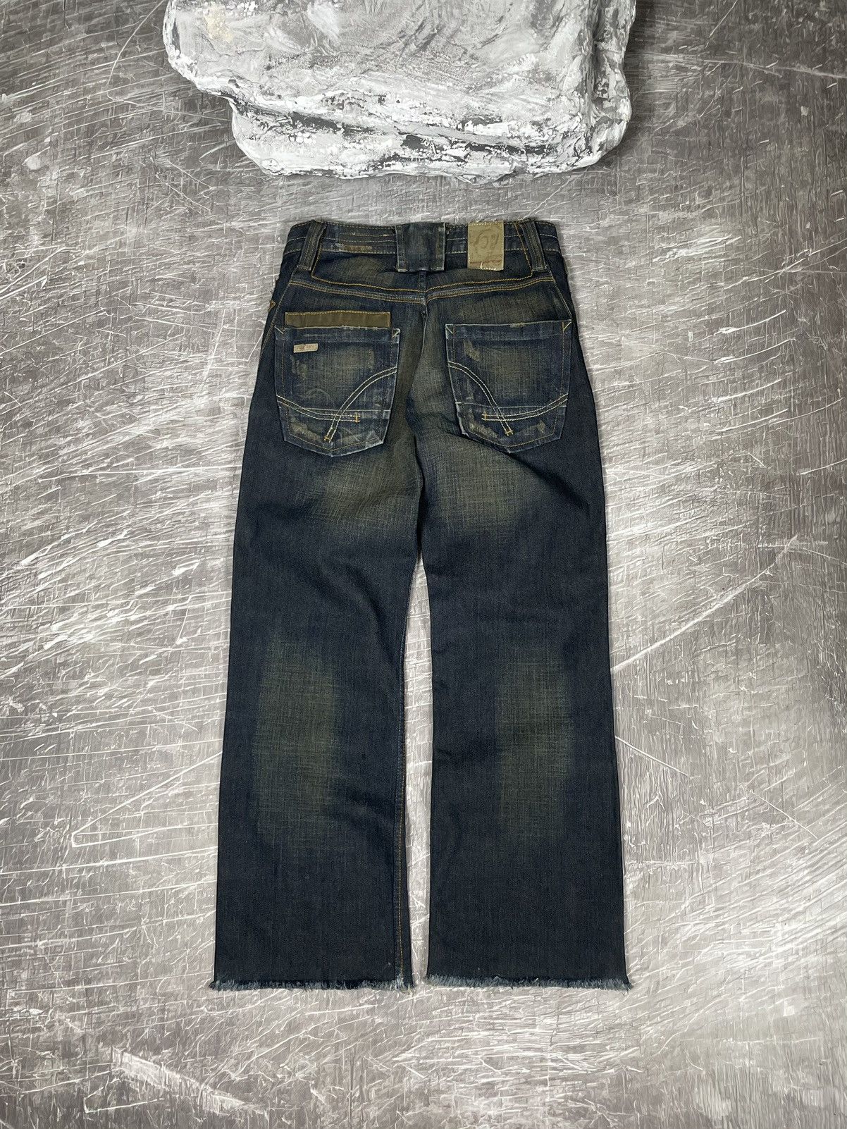 Hysteric Glamour Y2K Distressed Fade Denim Jeans No Faith Balenciaga Style Size US 29 - 3 Thumbnail