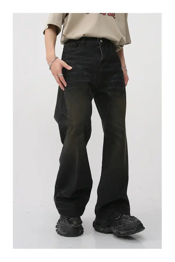 Japanese Brand VIBE Black loose straight-leg floor-length retro jeans Size US 30 / EU 46 - 3 Thumbnail