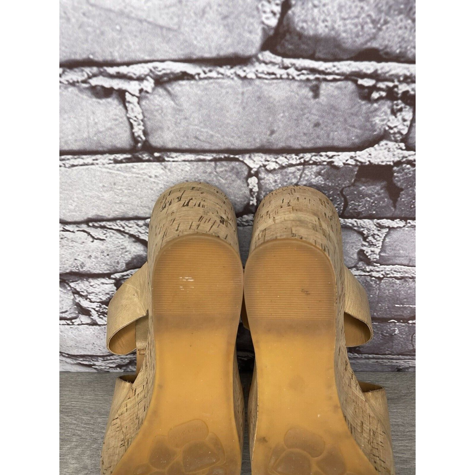 Other Kork Ease Tan Leather Cork Platform Strap High Wedge Sandals Size US 10 / IT 40 - 18 Thumbnail