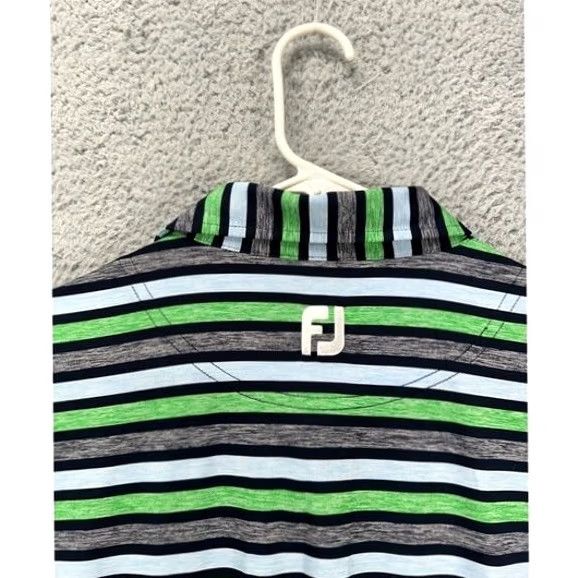 Footjoy FootJoy FJ Shirt Polo Men Large Green Multicolor Striped Short Sleeve Golf Rugby Logo Size US L / EU 52-54 / 3 - 7 Thumbnail