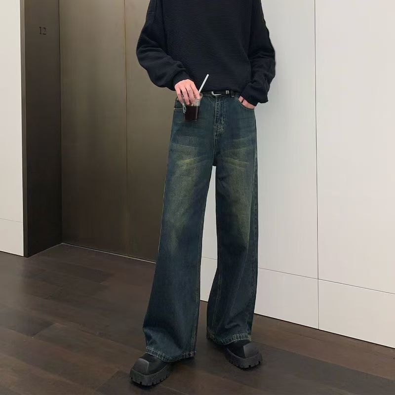 Japanese Brand × Jean Men's American retro washed distressed straight flared jeans Size US 32 / EU 48 - 2 Thumbnail