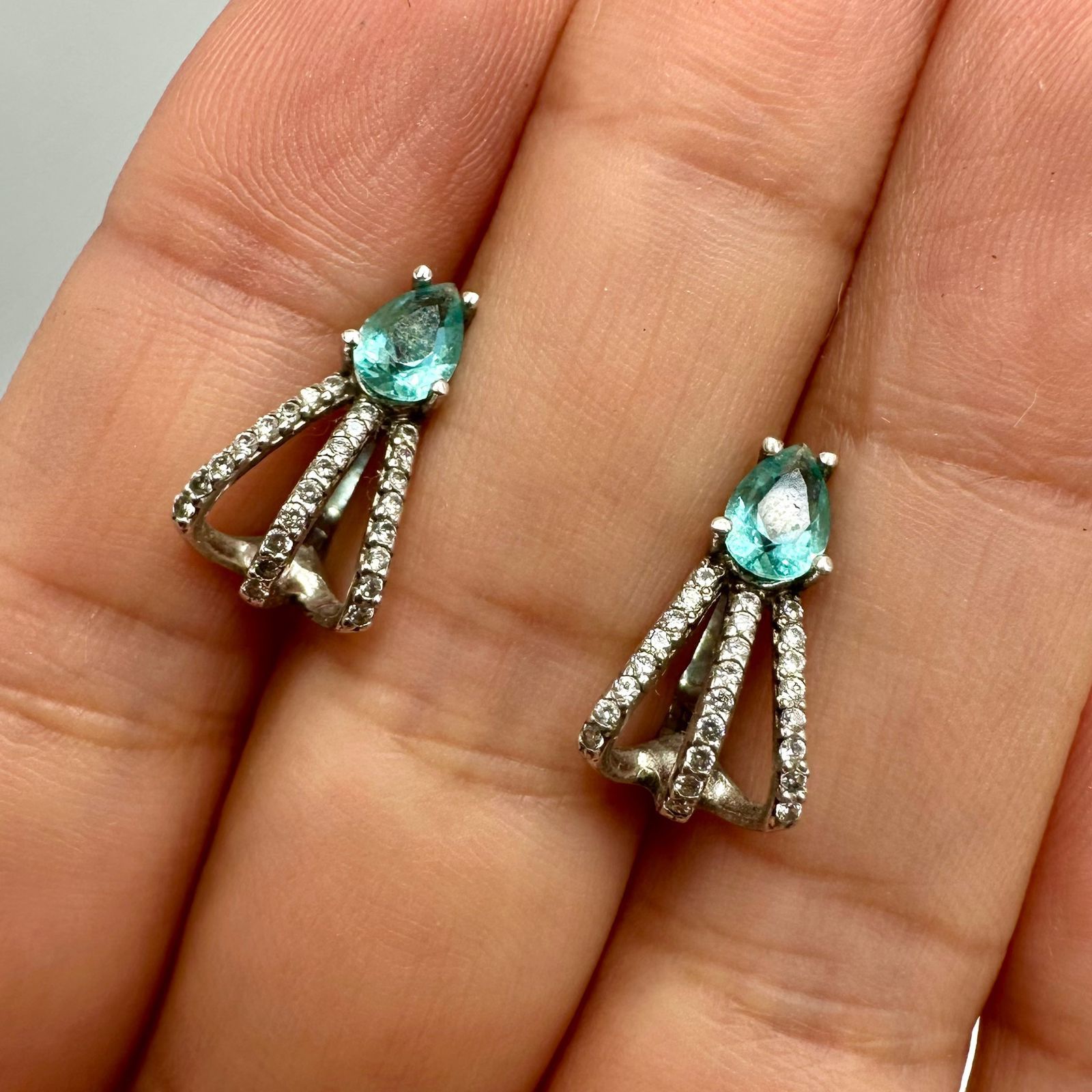 Sterling Silver Vintage 925 Sterling Silver Jewelry Set – Ring & Earrings Size ONE SIZE - 3 Thumbnail