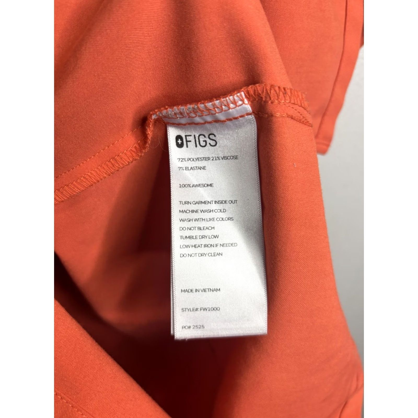 Vintage Figs Scrub Top Womens XS Orange V Neck Technical Collection Pocket FW1000 Size XS / US 0-2 / IT 36-38 - 4 Thumbnail