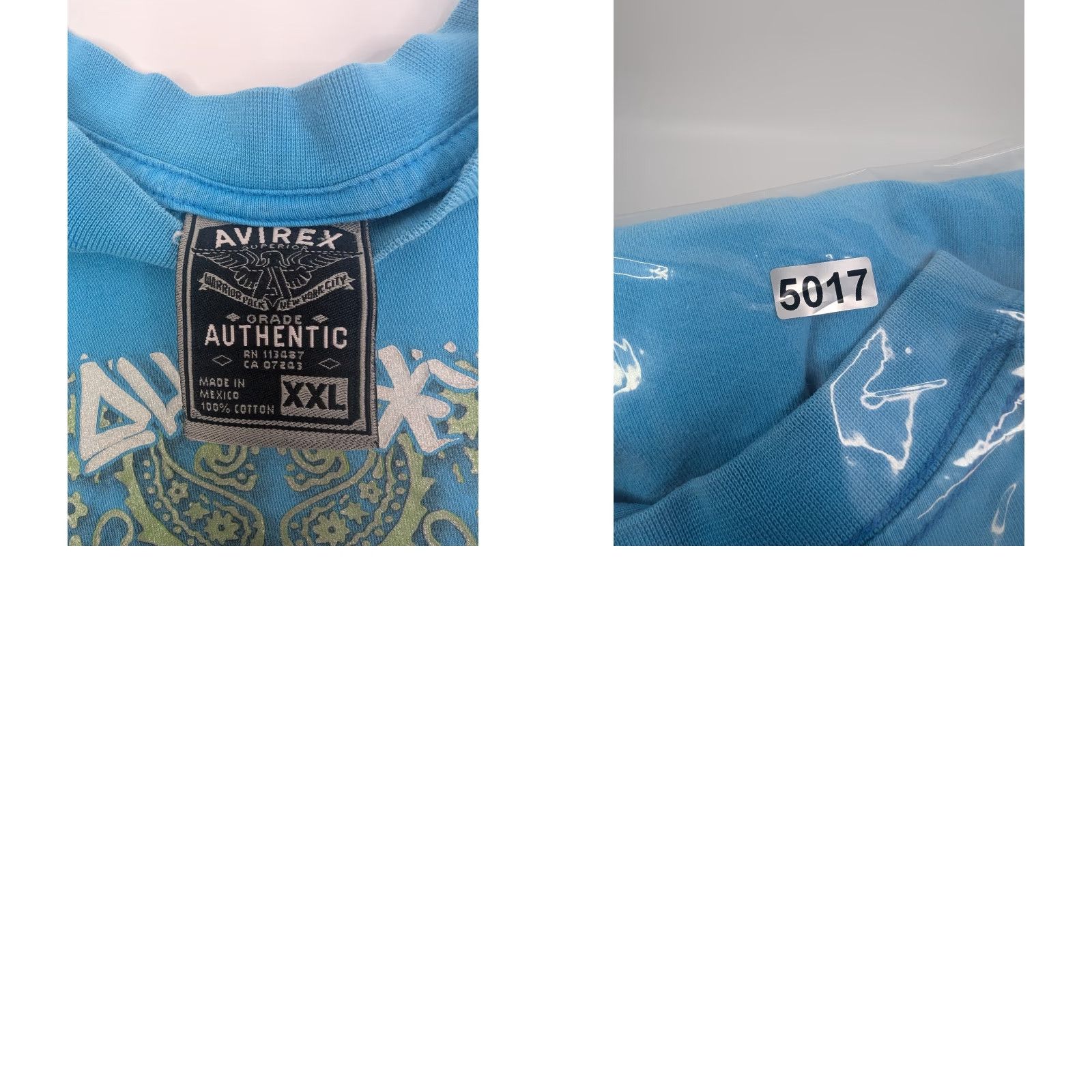 Avirex VINTAGE Avirex T-Shirt Men Blue 2XL Short Sleeve Sugar Skull Graphic Tee 100% Cotton Punk Pop Culture Size US XXL / EU 58 / 5 - 9 Thumbnail