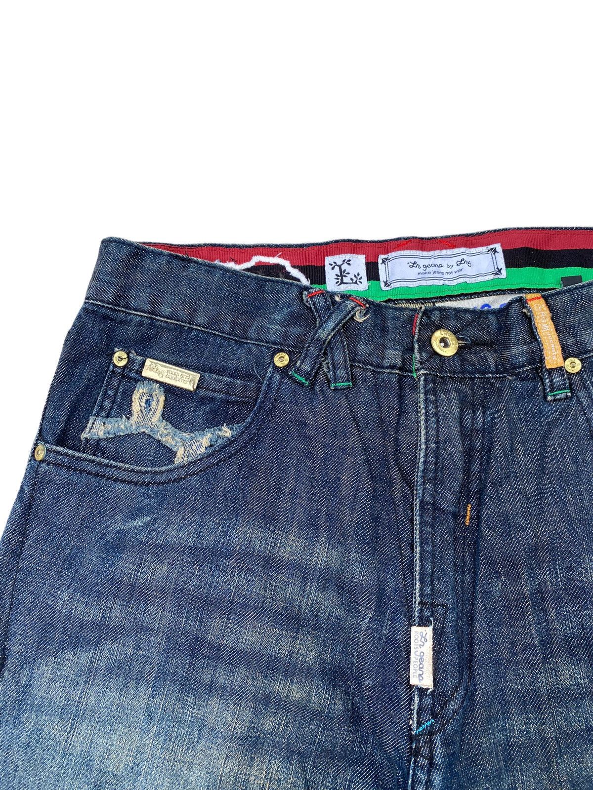 Japanese Brand LNG Pocket Logo Distressed Pant Size US 33 - 4 Thumbnail
