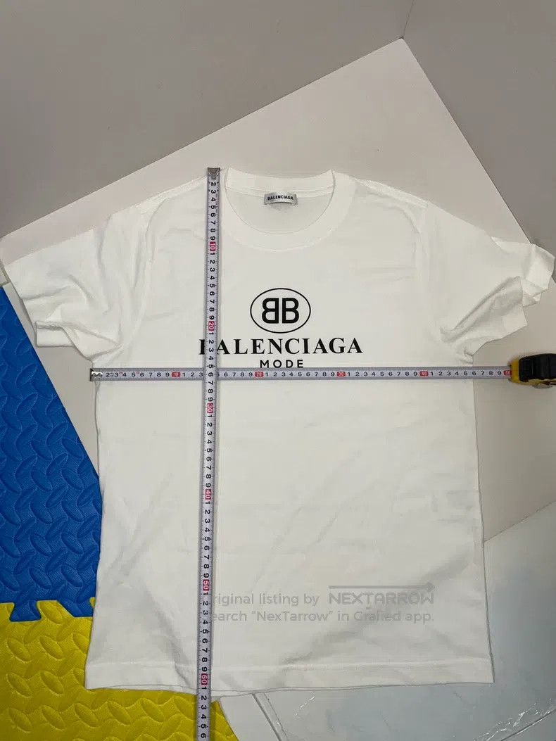 Balenciaga Balenciaga Logo Print Crew Neck Short Sleeve T-Shirt Size US L / EU 52-54 / 3 - 3 Thumbnail