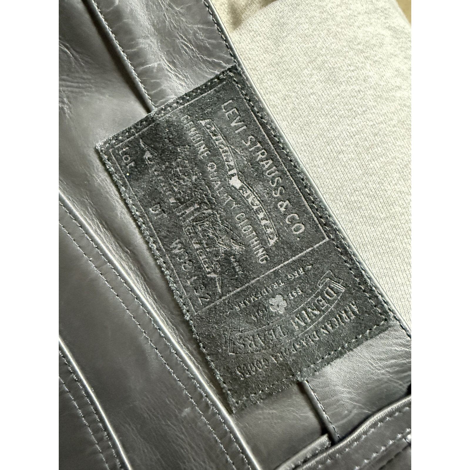 DENIM TEARS Denim Tears Leather Jeans Black Used 38 Size US 38 / EU 54 - 2 Thumbnail