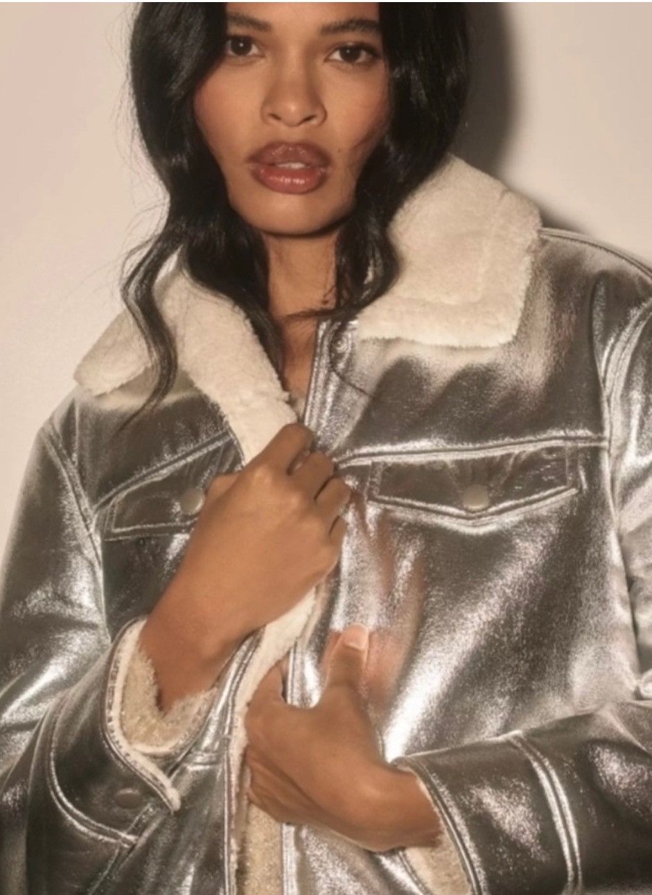 7 For All Mankind 7 FOR ALL MANKIND Longline Faux Shearling Jacket Size M Size M / US 6-8 / IT 42-44 - 5 Thumbnail