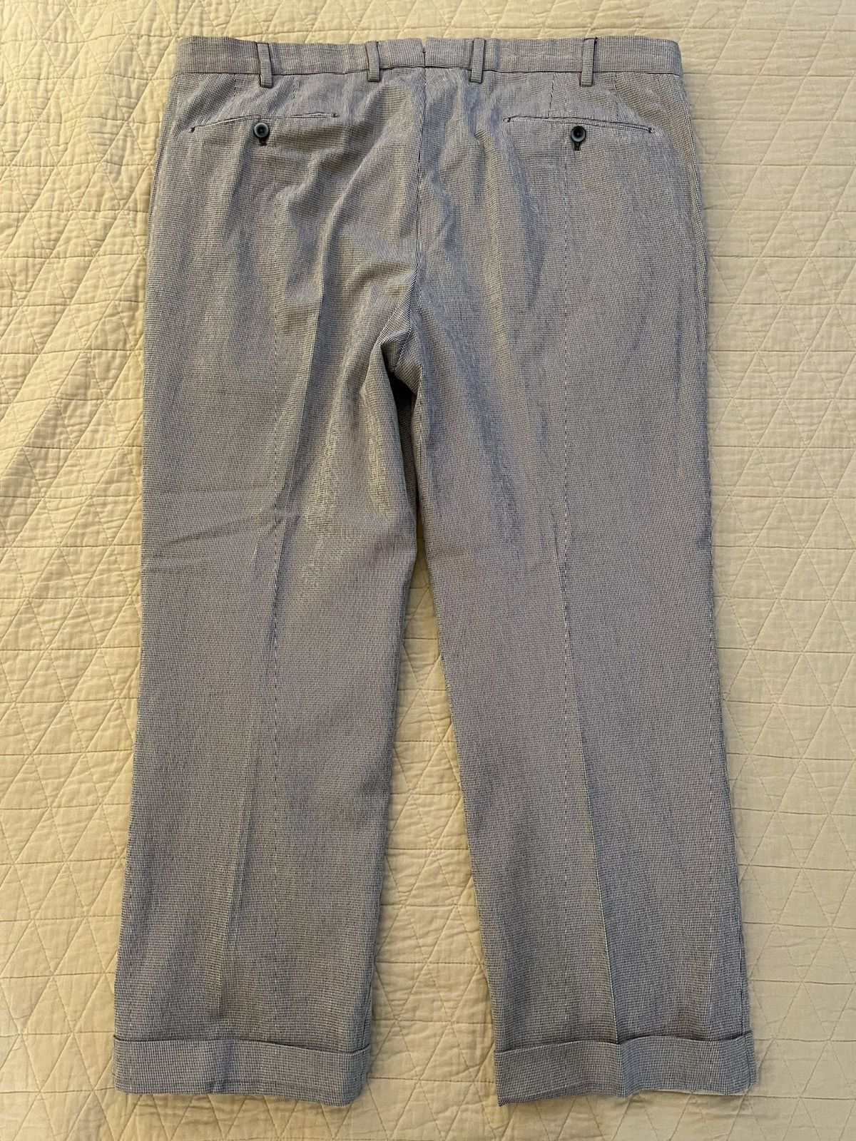 Incotex Textured Cotton Micro Check Flat Front Trouser Size US 40 / EU 56 - 8 Thumbnail