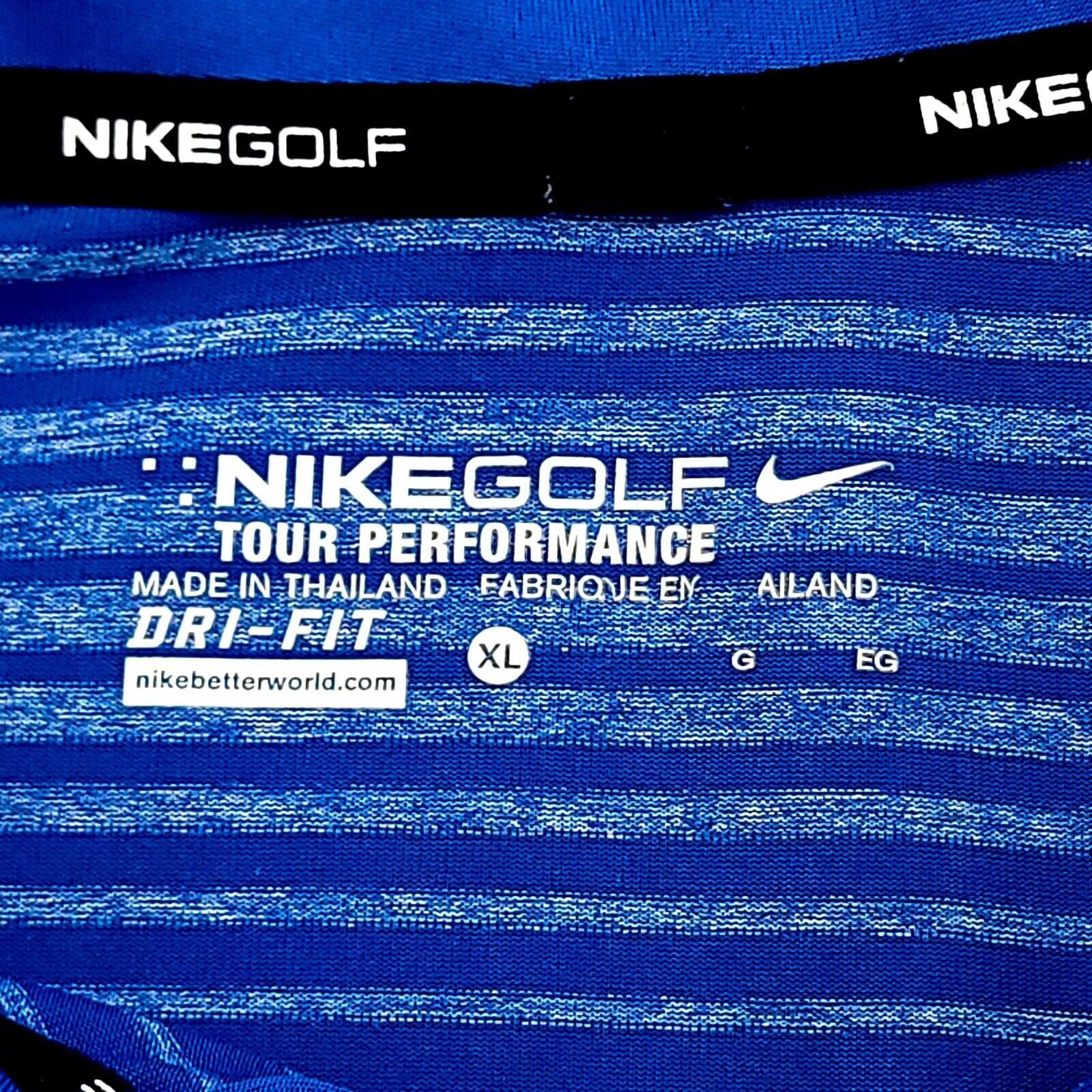 Nike Nike Golf Tour Performance Dri-Fit Blue Striped Collared XL Size US XL / EU 56 / 4 - 10 Thumbnail