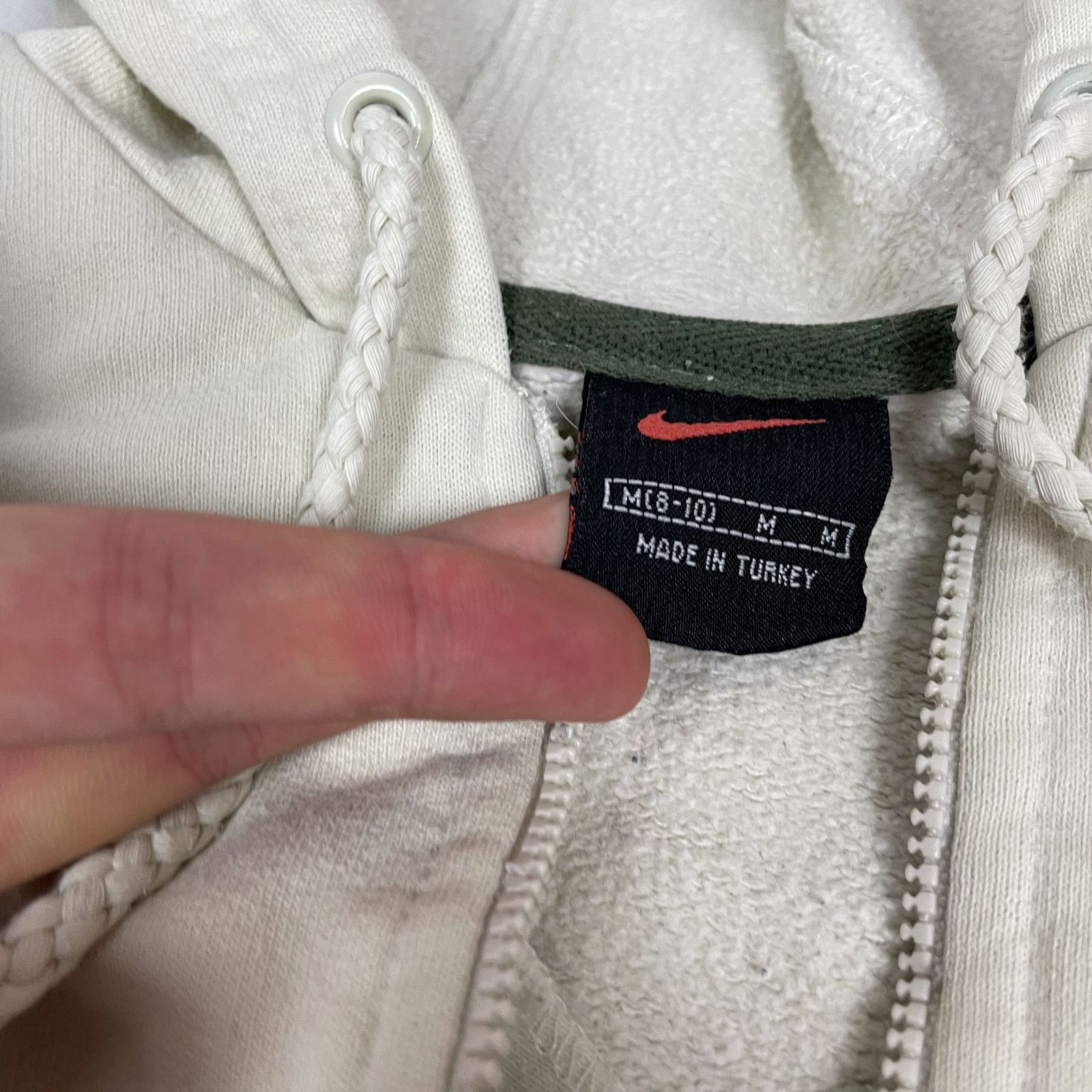 Nike × Vintage Vintage Nike Women's Beige Centre Logo Swoosh Hoodie M(8-10) Size M / US 6-8 / IT 42-44 - 10 Thumbnail