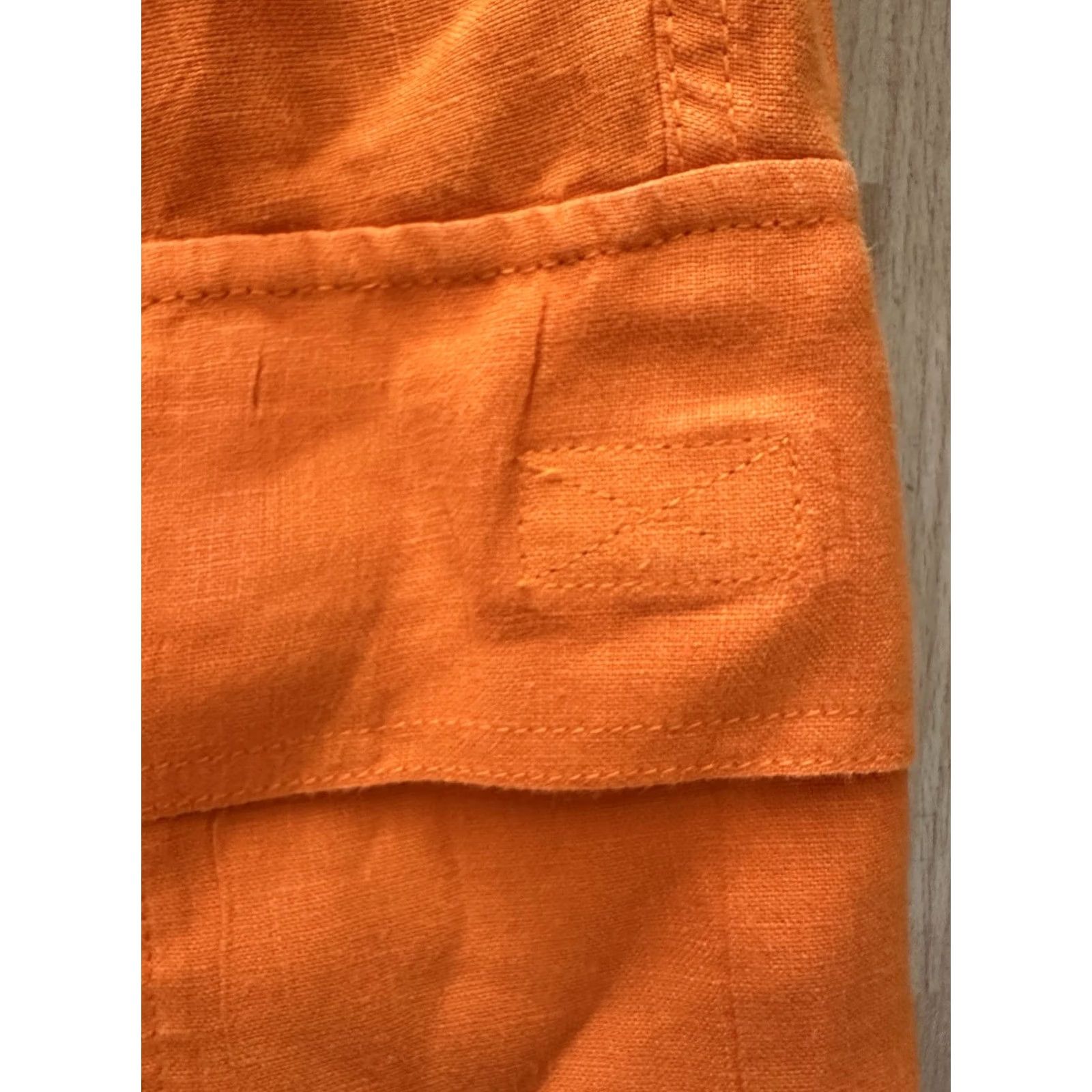 Vilebrequin Vilebrequin Mens Cargo Shorts Orange Linen 3XL Beach City Pockets Regular Rise High Inseam 10.75” EUC Rare Size US 39 - 3 Thumbnail