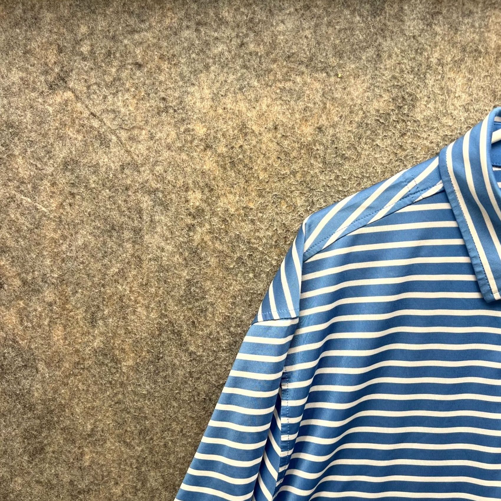 Footjoy FootJoy Polo Shirt Mens XL Blue White Stripes Golf Performance Shirt Short Sleeve Collared Buttoned 44 Chest Regular Fit All Seasons 4 Button Logo Size US XL / EU 56 / 4 - 6 Thumbnail