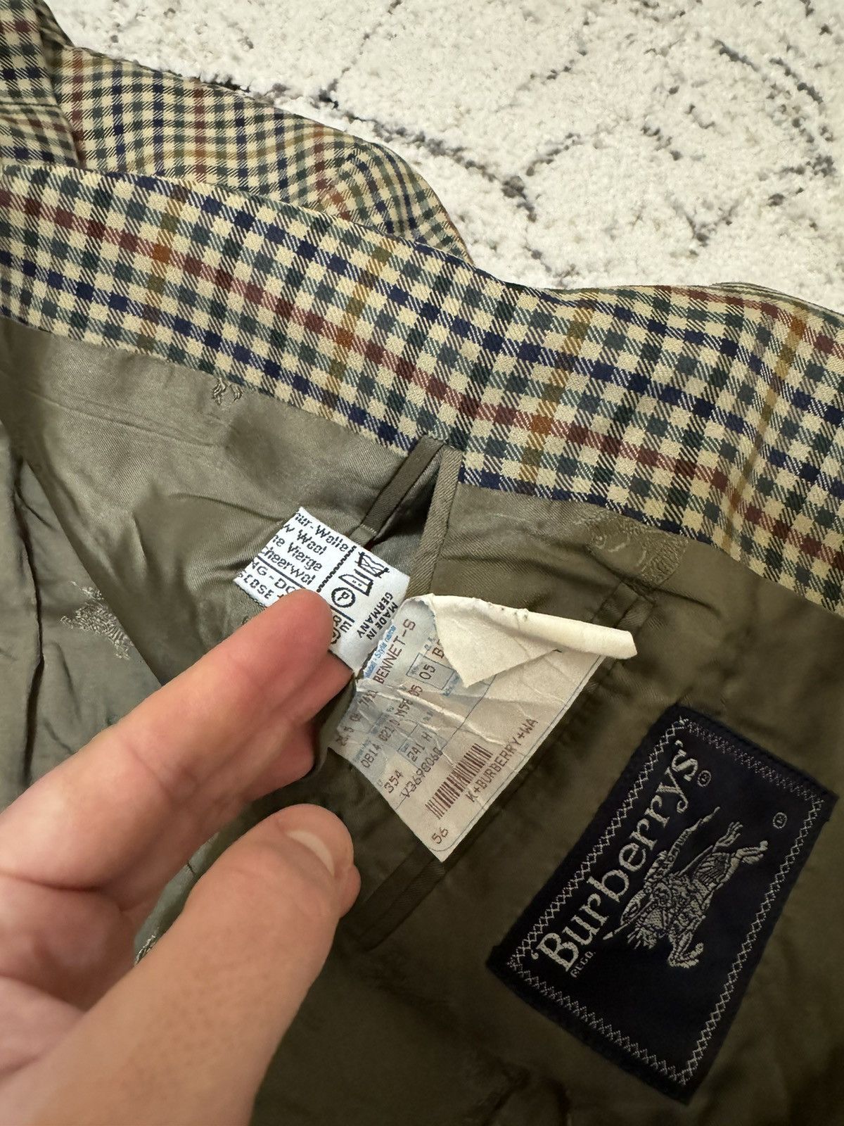 Burberry × Vintage Burberry’s Vintage Plaid Check Blazer Oldmoney Men’s Large Size 44R - 14 Thumbnail