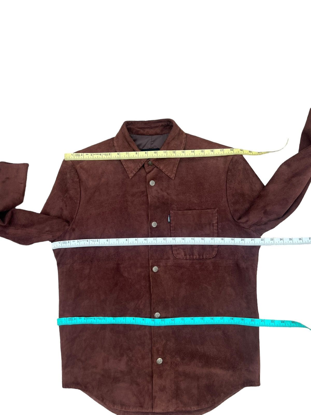 Leather Vintage FIGARO Paris Brown Sheepskin Suede Leather Shirt Size US M / EU 48-50 / 2 - 2 Thumbnail