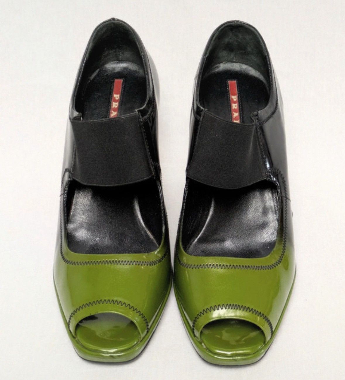 Prada Prada two-tone wedge heels- Black & Green Leather 38.5 Size US 7.5 / IT 37.5 - 6 Thumbnail