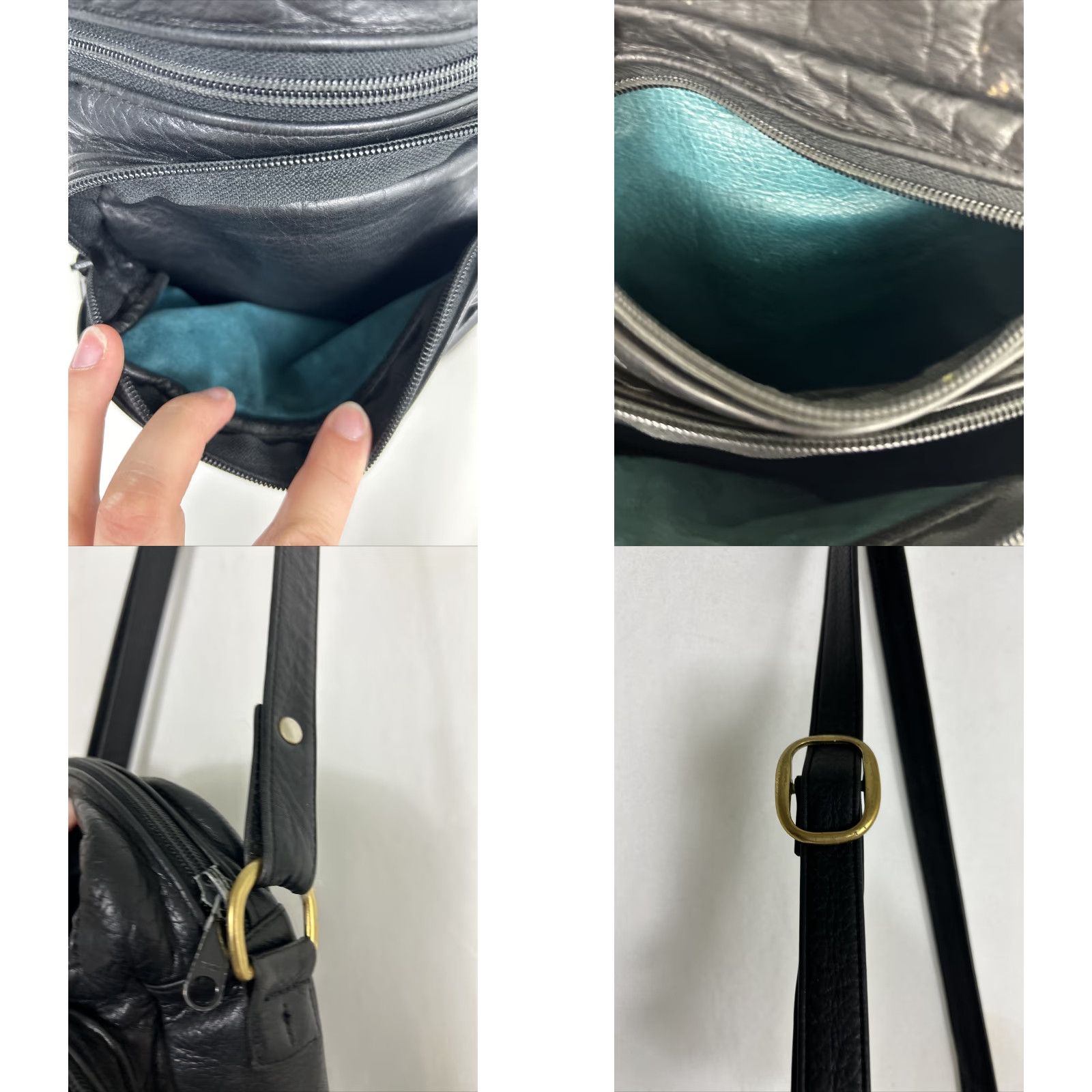 Vintage VINTAGE Leather Crossbody Bag Black Adjustable Travel Bag 10.5x8x3 Womens Crossbody Bag Leather Size ONE SIZE - 8 Thumbnail