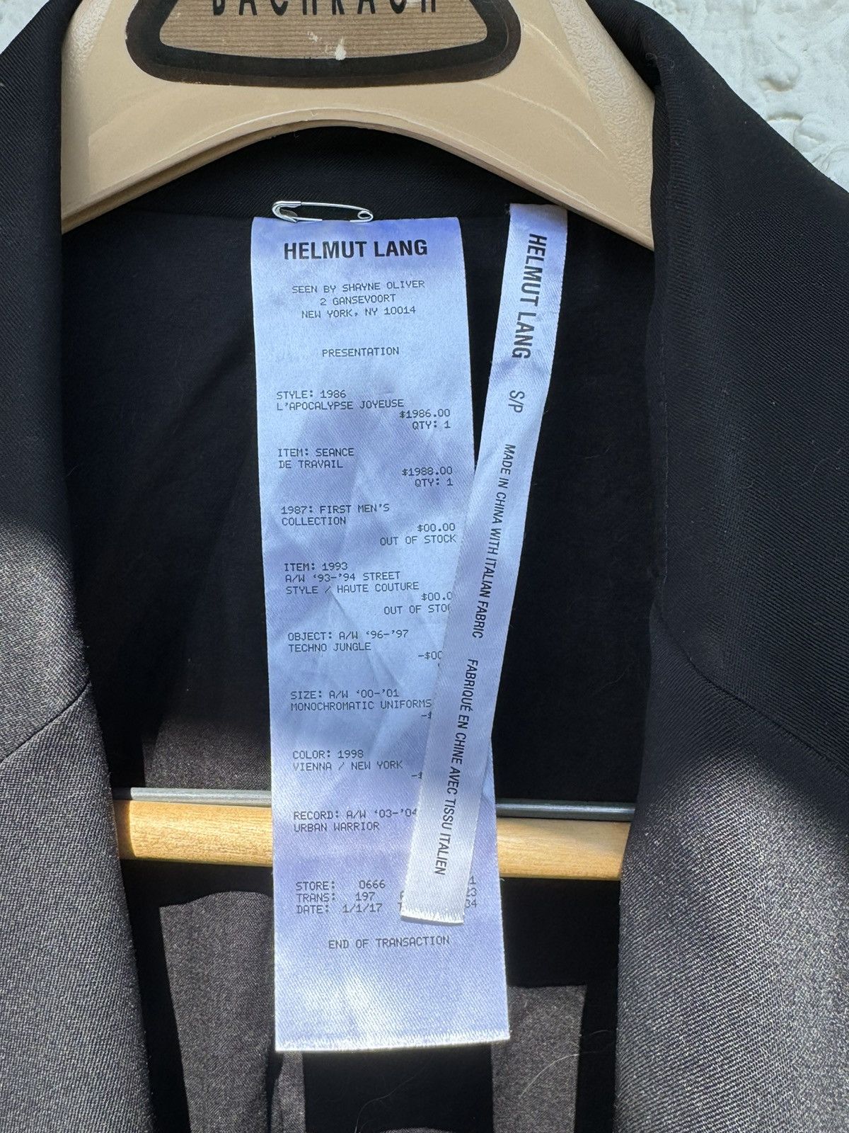 Helmut Lang x Shayne Oliver School Girl Blazer