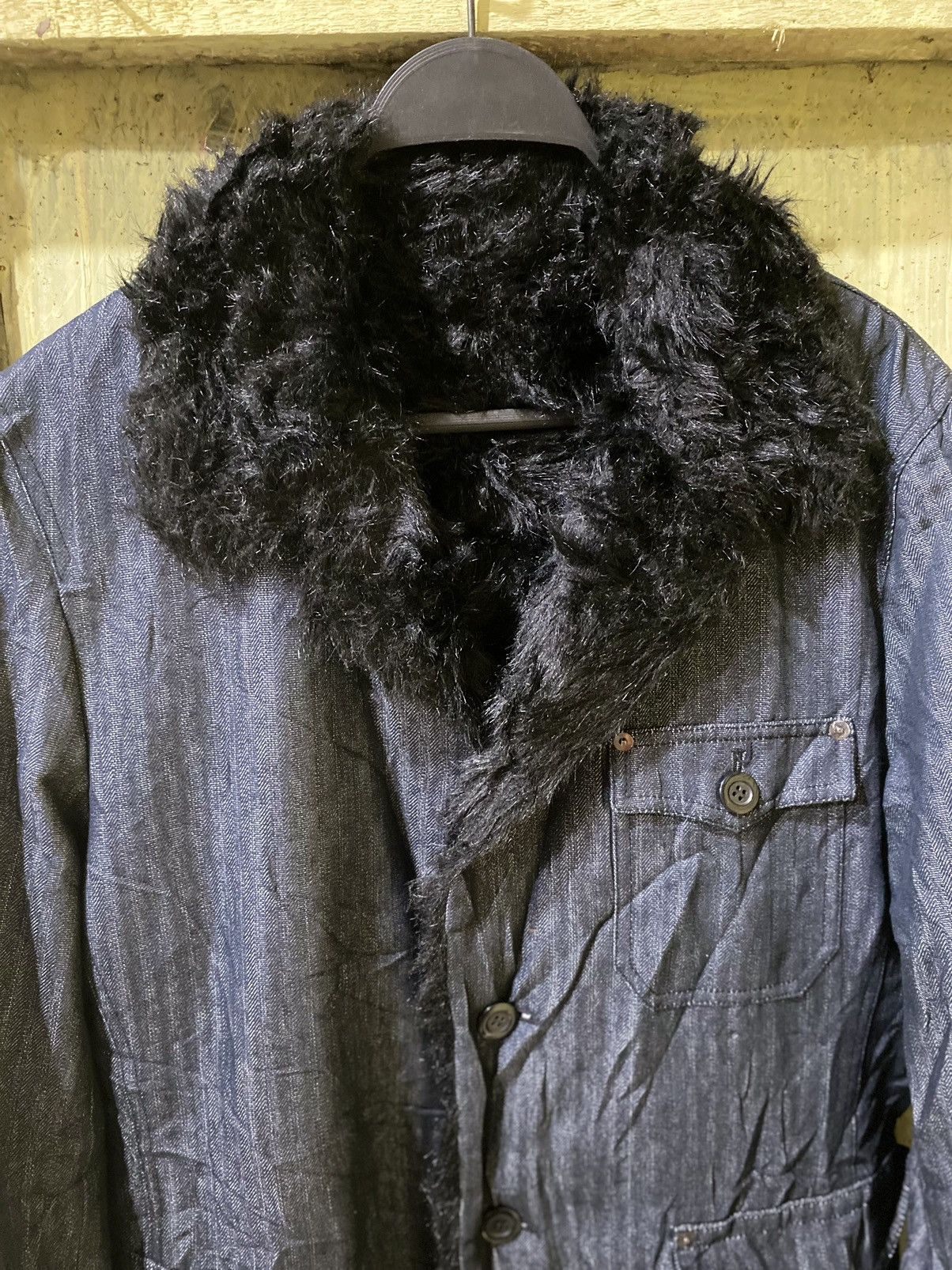 Comme des Garcons × Japanese Brand comme ca ism fur coat denim jaket Size US L / EU 52-54 / 3 - 2 Thumbnail