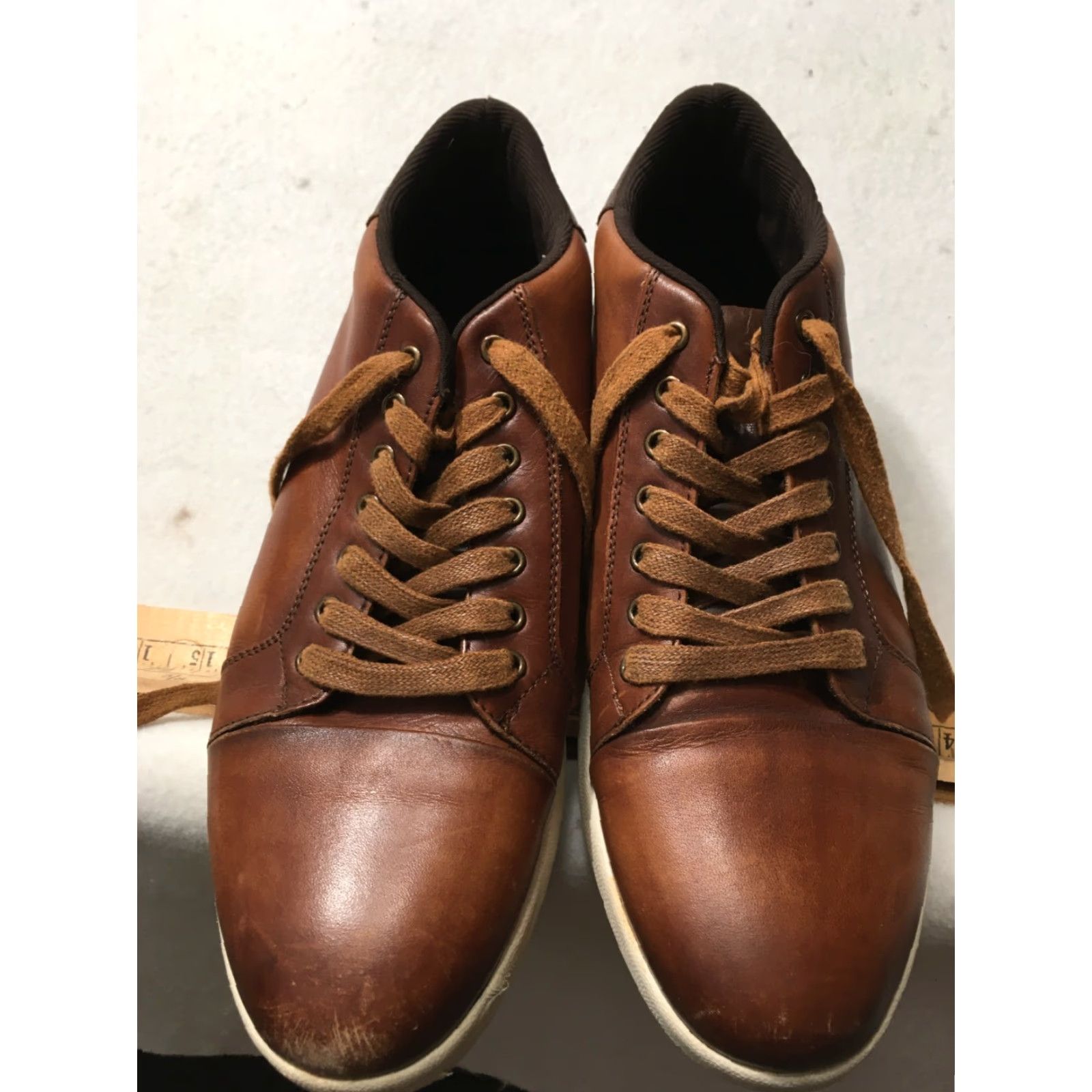 Stacy Adams Stacy Adams Harlow Mid Lace Up Sneaker Dress Shoe Mens 8.5 Cognac Brown Leather Oxford Cap Toe Vintage No Size US 9 / EU 42 - 2 Thumbnail