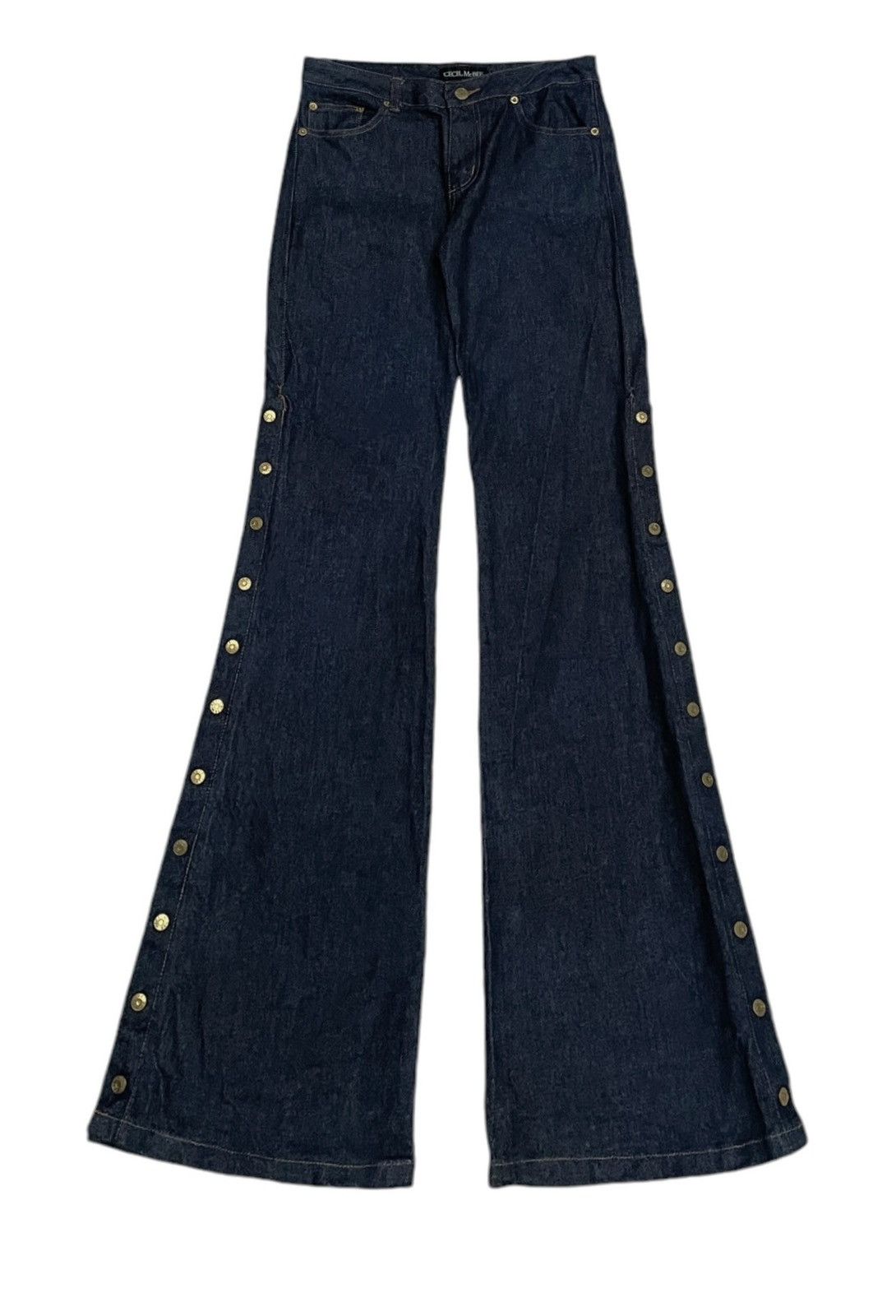 If Six Was Nine × Japanese Brand Rare Design Vintage Cecil McBee Super Flared Jeans 1990s Size US 28 / EU 44 - 1 Thumbnail