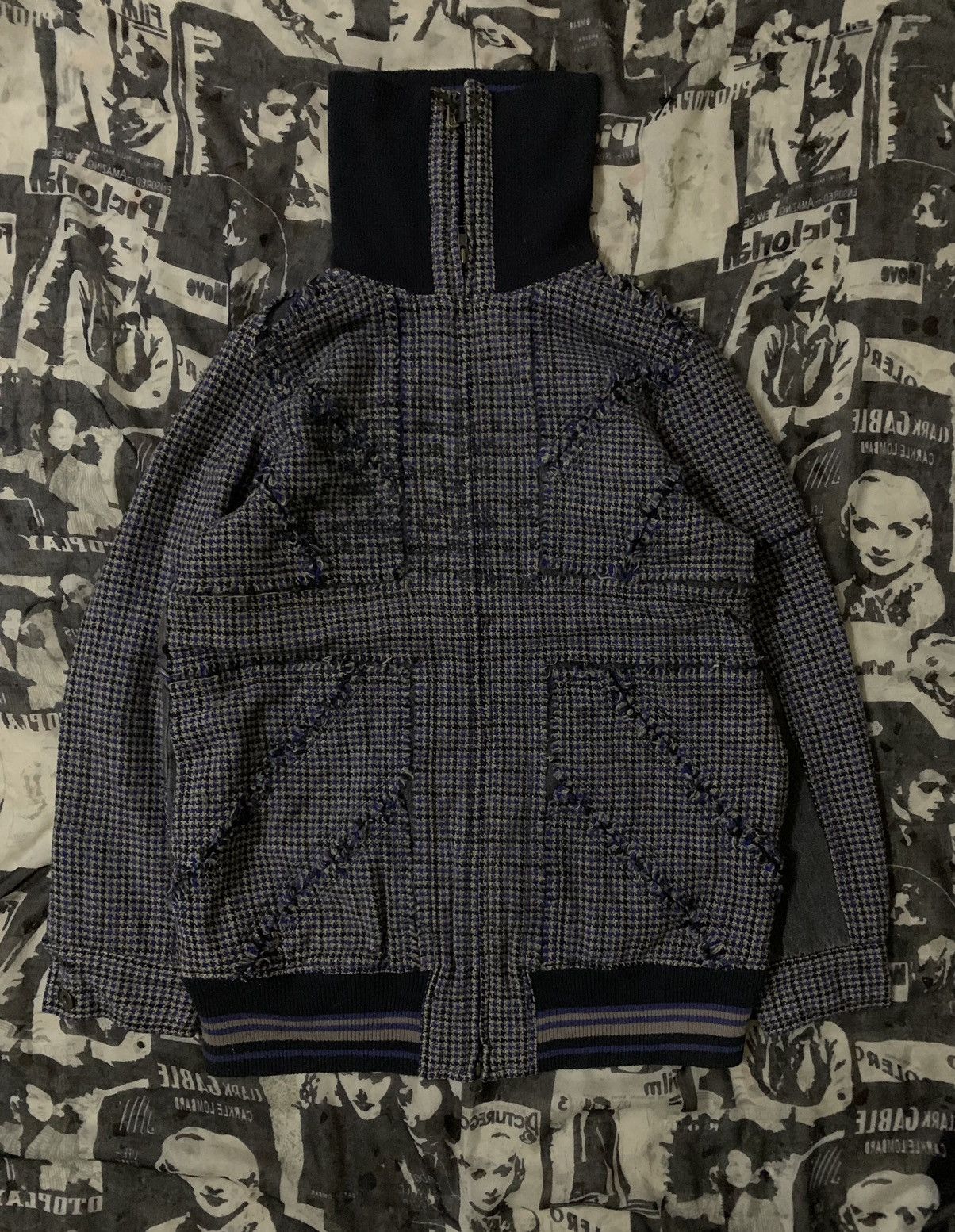 Hysteric Glamour 💥Algonquin Distressed Patchwork Zipper Jacket Size M / US 6-8 / IT 42-44 - 1 Thumbnail