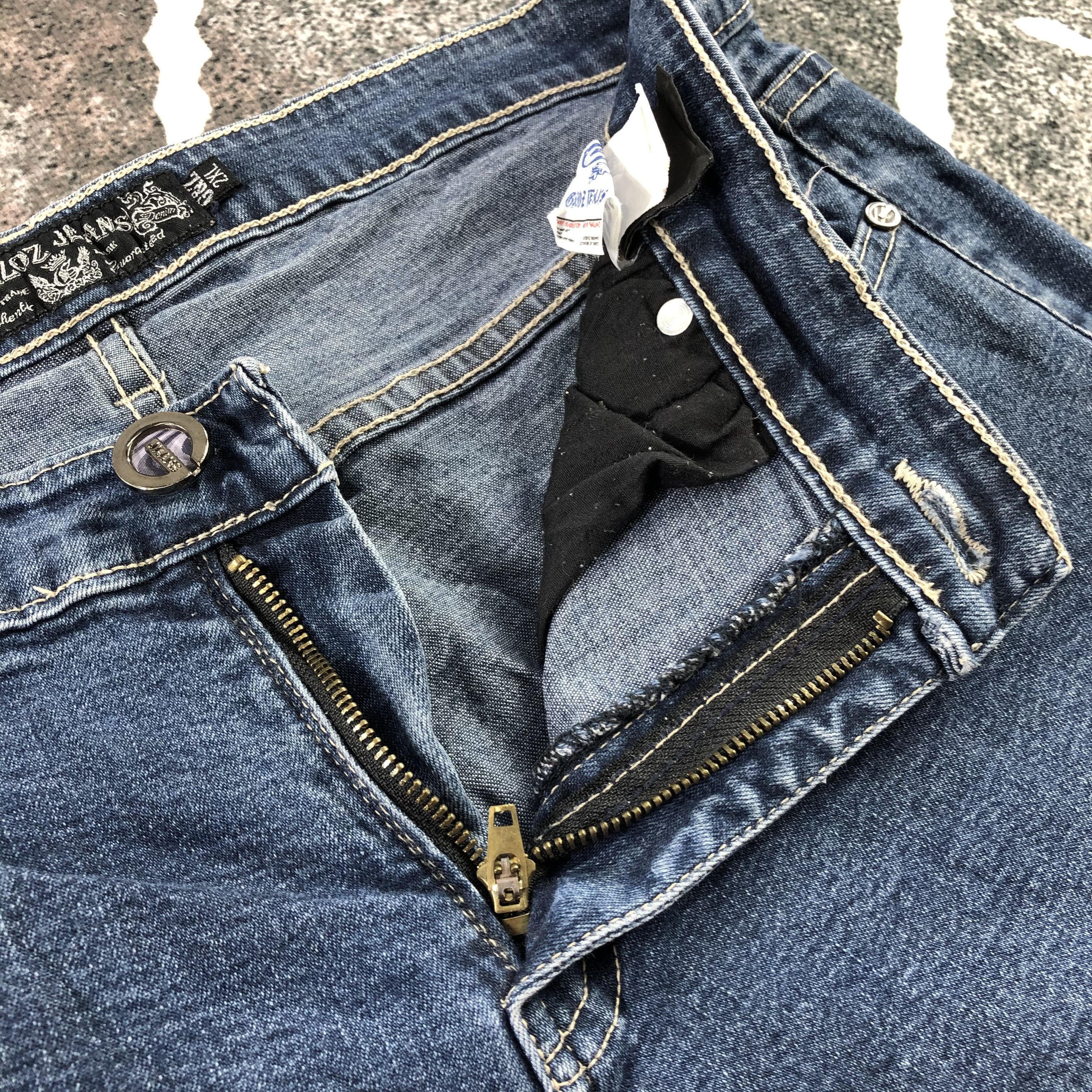 Japanese Brand Gazoz Jeans Blue Wash Flare Denim KJ1284 Size 34" / US 12 / IT 48 - 8 Thumbnail