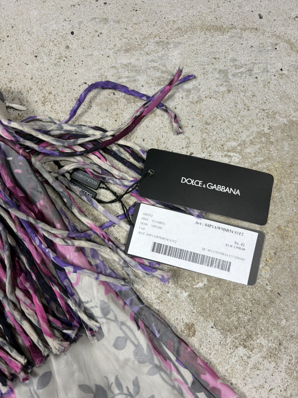 Dolce & Gabbana SS 2004 Dolce & Gabbana Silk Fringe Mesh Dress Size M / US 6-8 / IT 42-44 - 10 Thumbnail