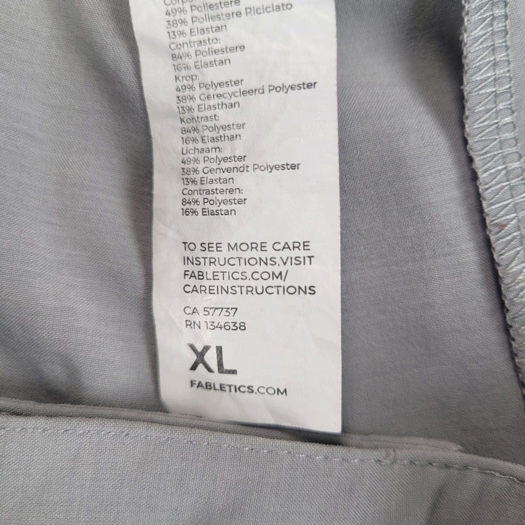 Fabletics Fabletics Mens XL Pant Light Grey Stretch Performance Chino 36x30 Size US 36 / EU 52 - 2 Thumbnail