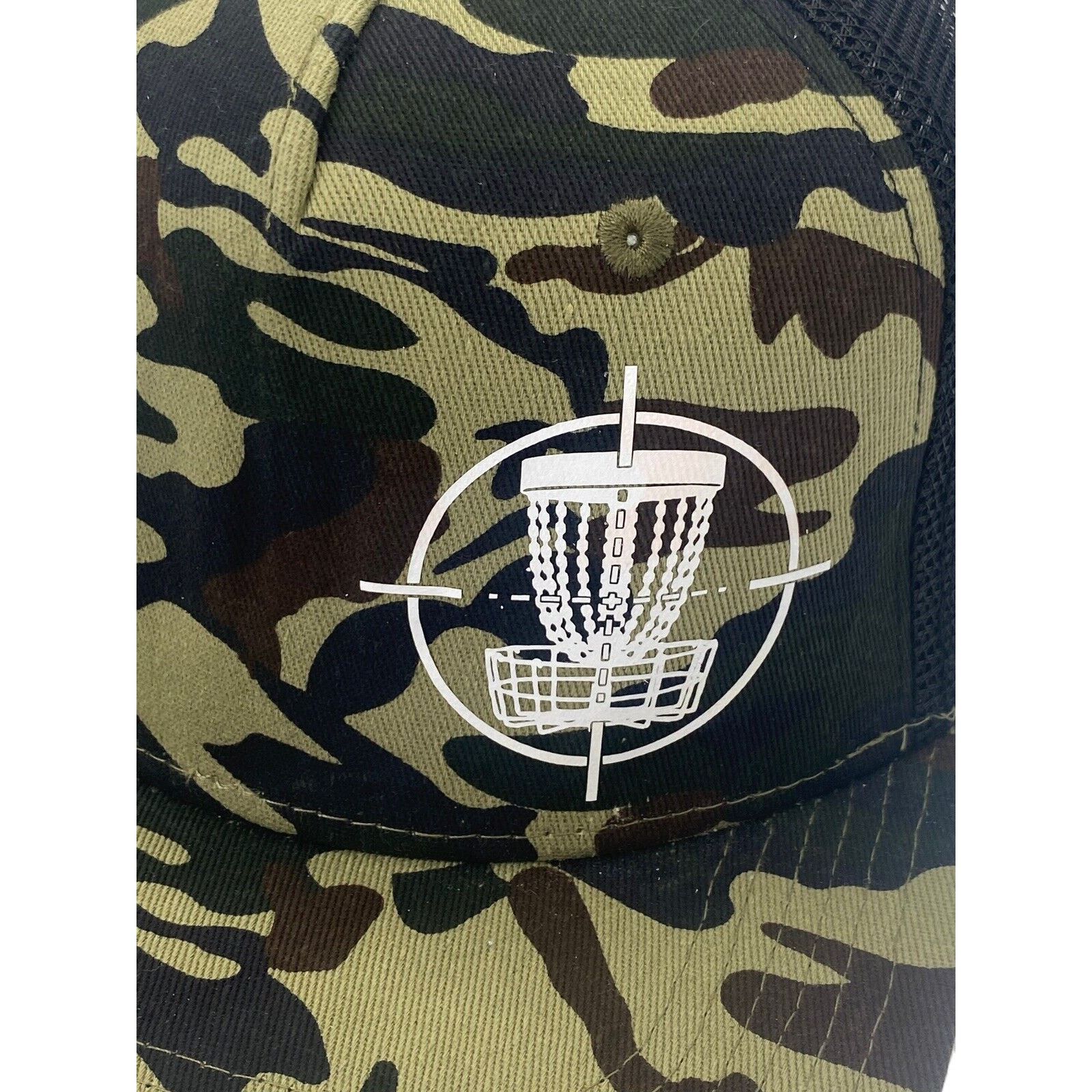 The Unbranded Brand Disc Golf TARGET BASKET CAMO Hat Trucker Cap Snap Back Size ONE SIZE - 3 Thumbnail