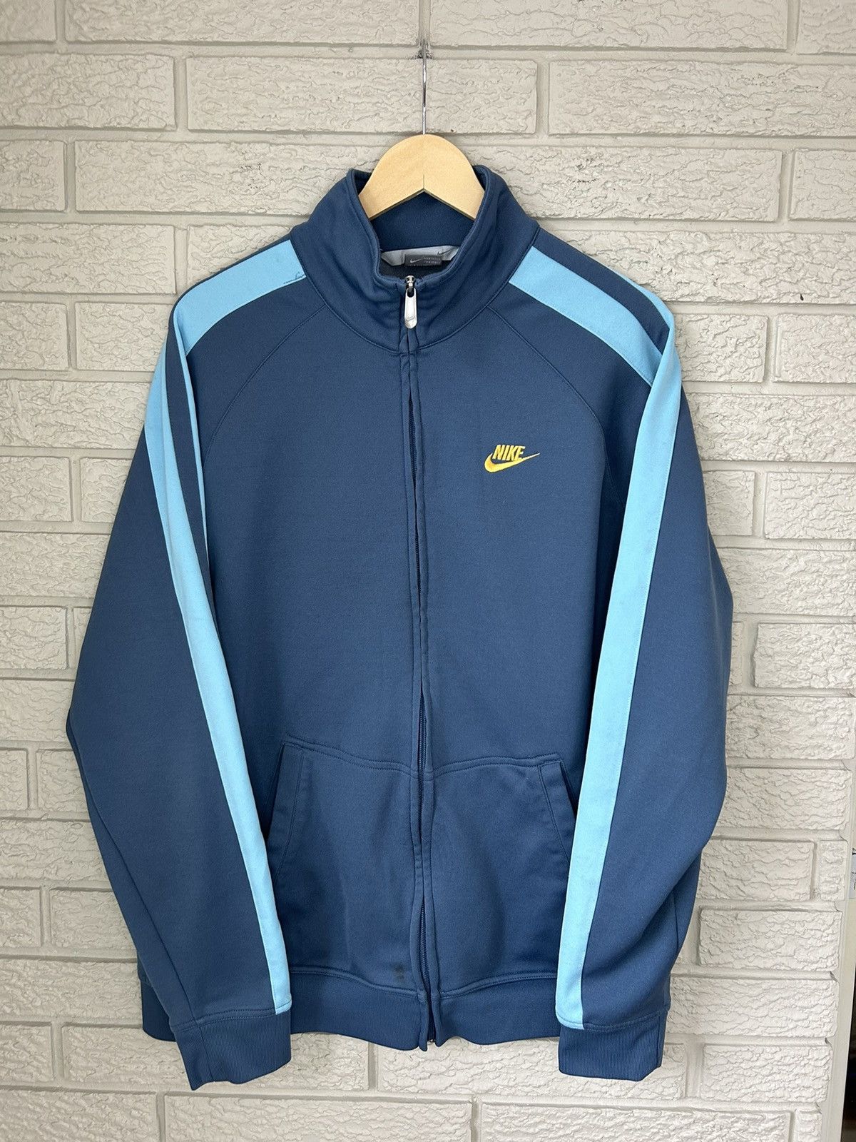 Nike × Vintage Vintage Nike Zip Up Two Tone Track Jacket Size US XL / EU 56 / 4 - 1 Thumbnail