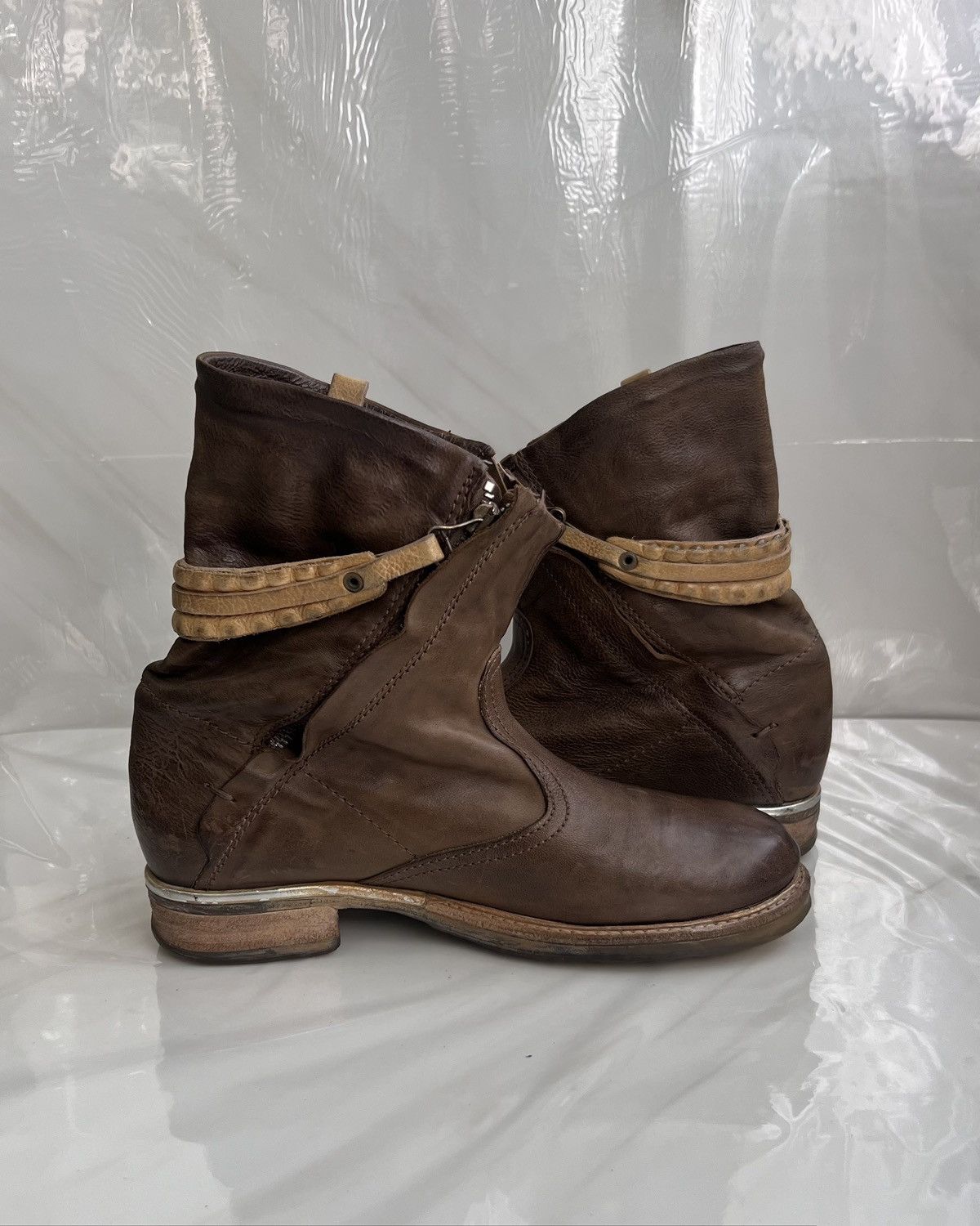 A.S.98 As 98 Airstep Zipper Boho Biker brown distressed boot Size US 8 / IT 38 - 6 Thumbnail