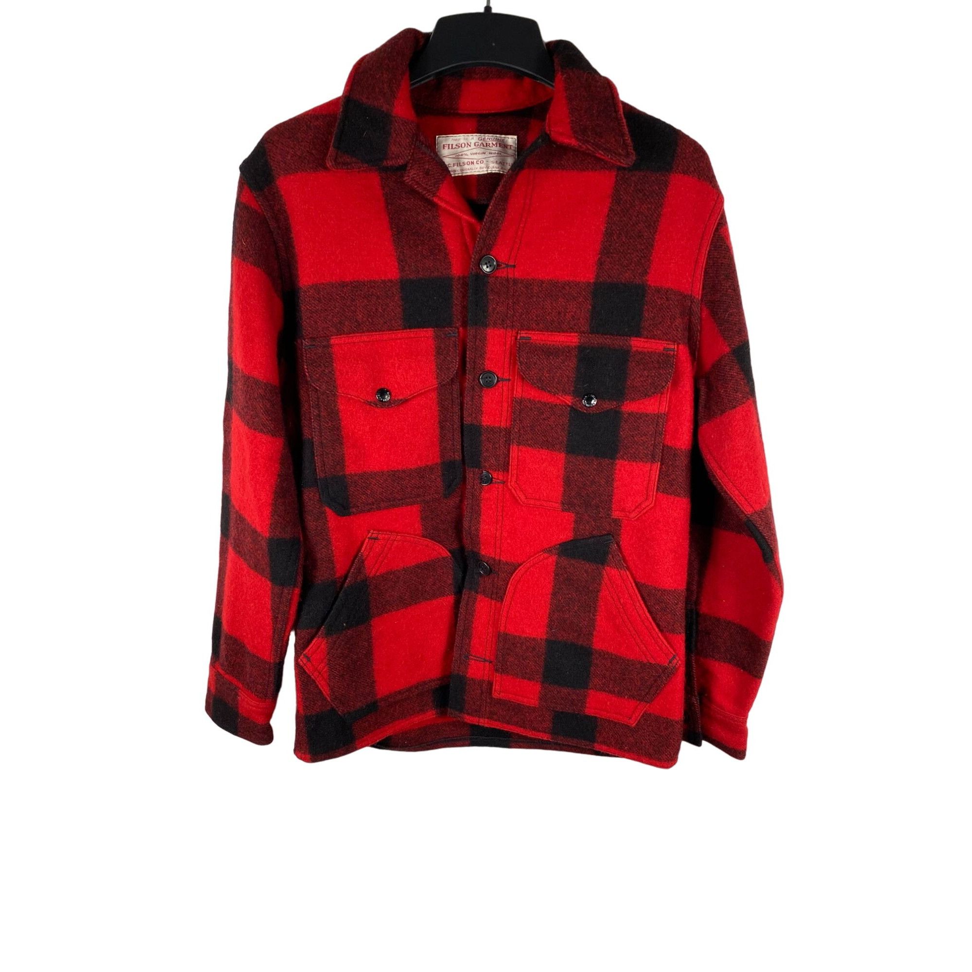 Vintage Filson Mackinaw Cruiser rouge/noir veste en laine à