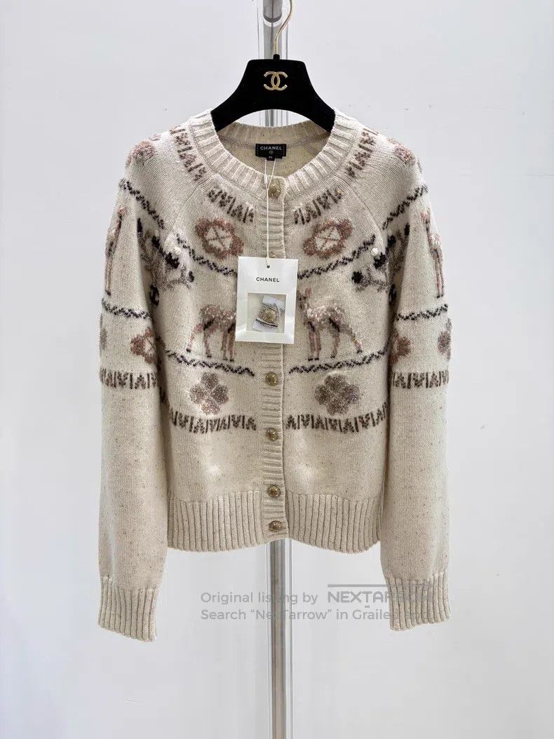 Chanel Chanel Ski Series Deer Knitted Cardigan coat Size XS / US 0-2 / IT 36-38 - 1 Thumbnail