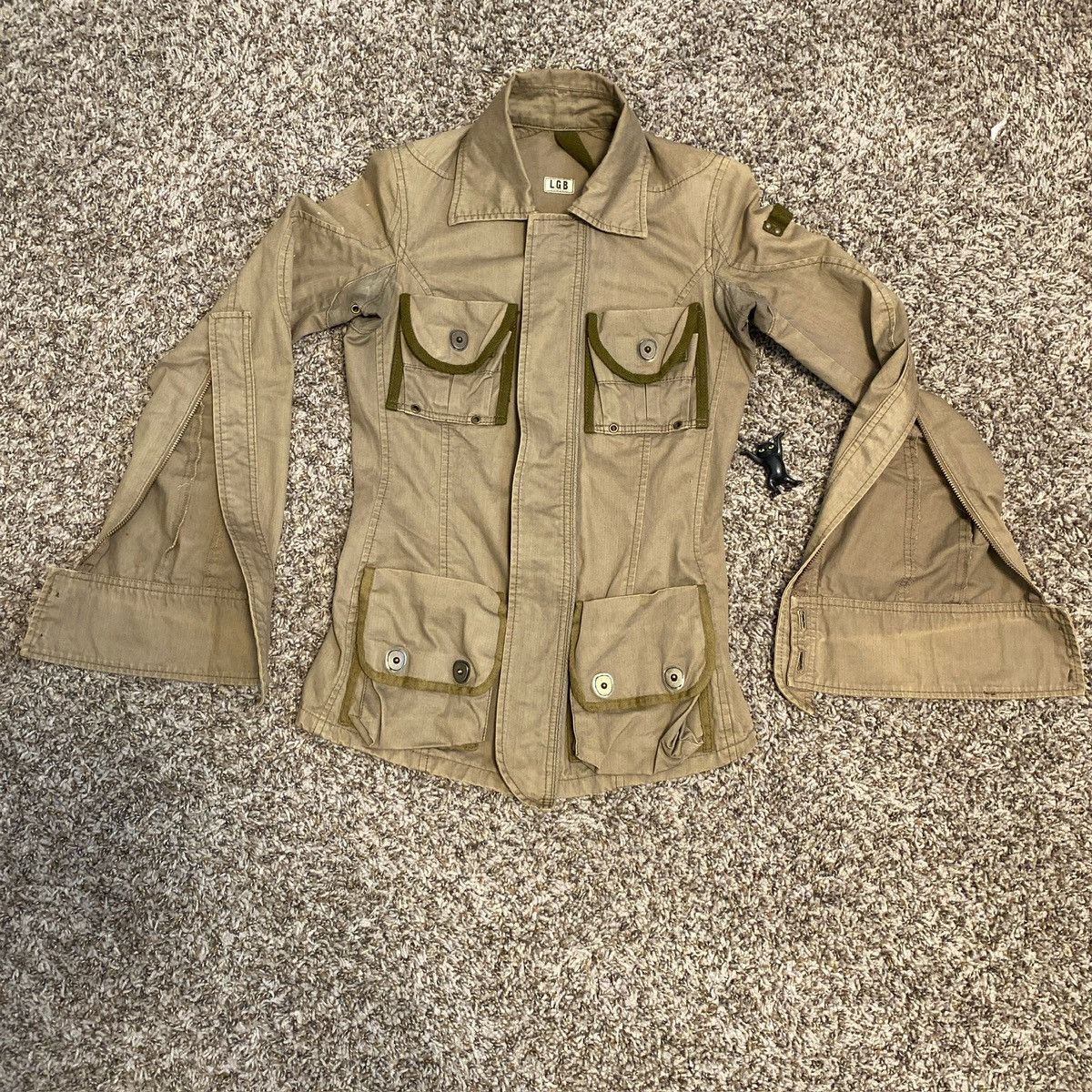 image of Le Grande Bleu L G B Lgb Le Grand Bleu Pilot Jacket in Khaki, Men's (Size Small)