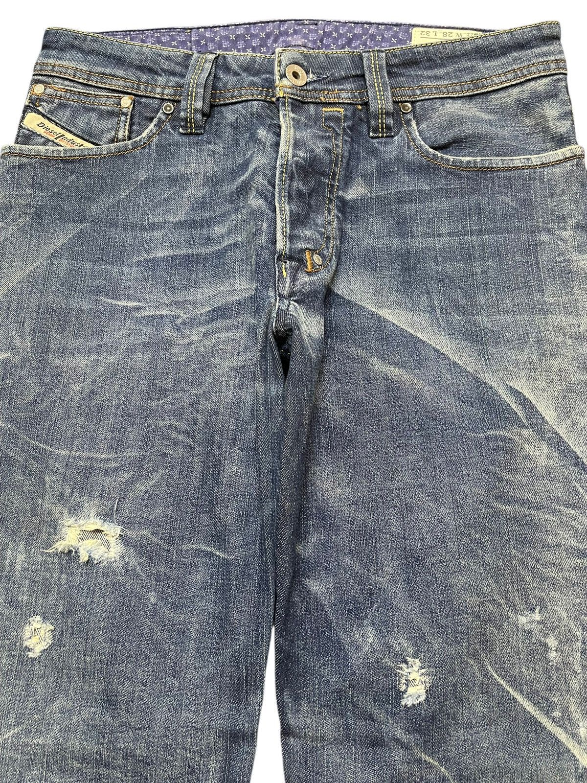 Diesel Vintage Diesel Industry Faded Wash Distress Wide Leg Jeans Size US 30 / EU 46 - 3 Thumbnail
