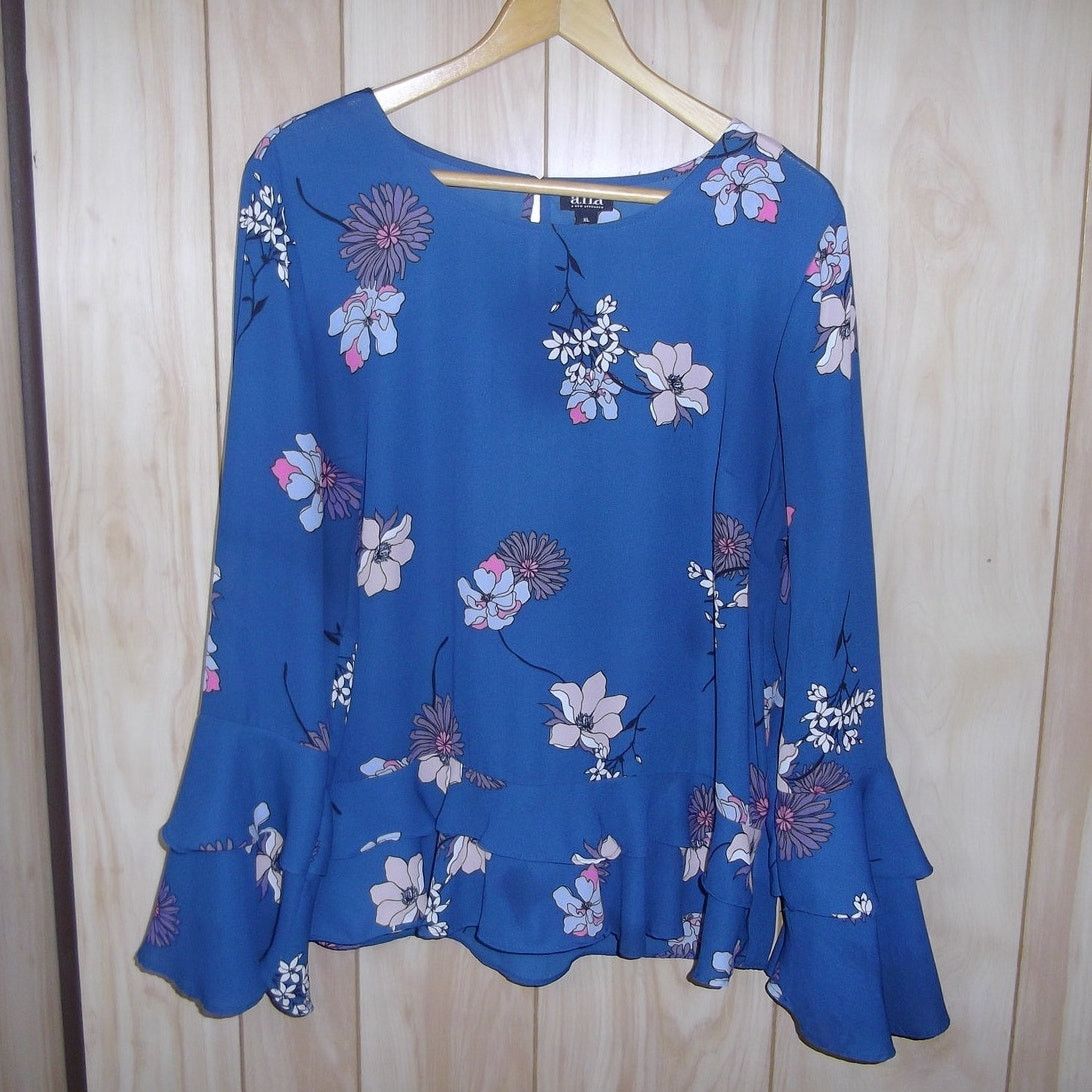 Other a.n.a A New Approach Floral Round Neck Long Sleeve Blouse XL Size XL / US 12-14 / IT 48-50 - 1 Thumbnail
