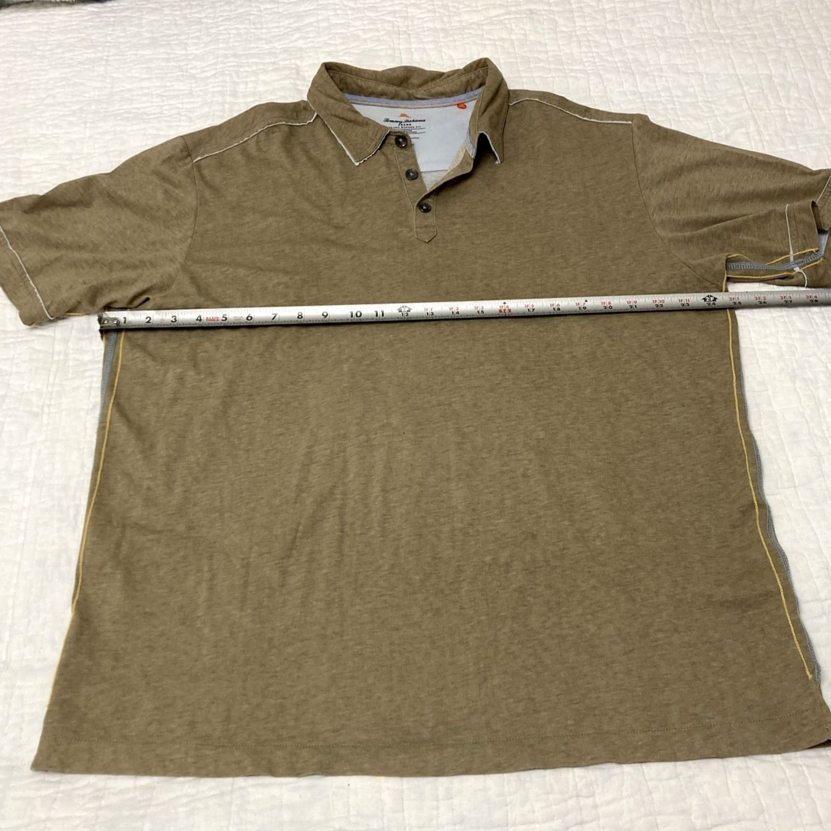Tommy Bahama Tommy Bahama Island Polo Mens XLarge XL Green Pima Short Sleeve Modern Fit Jeans Size US XL / EU 56 / 4 - 4 Thumbnail