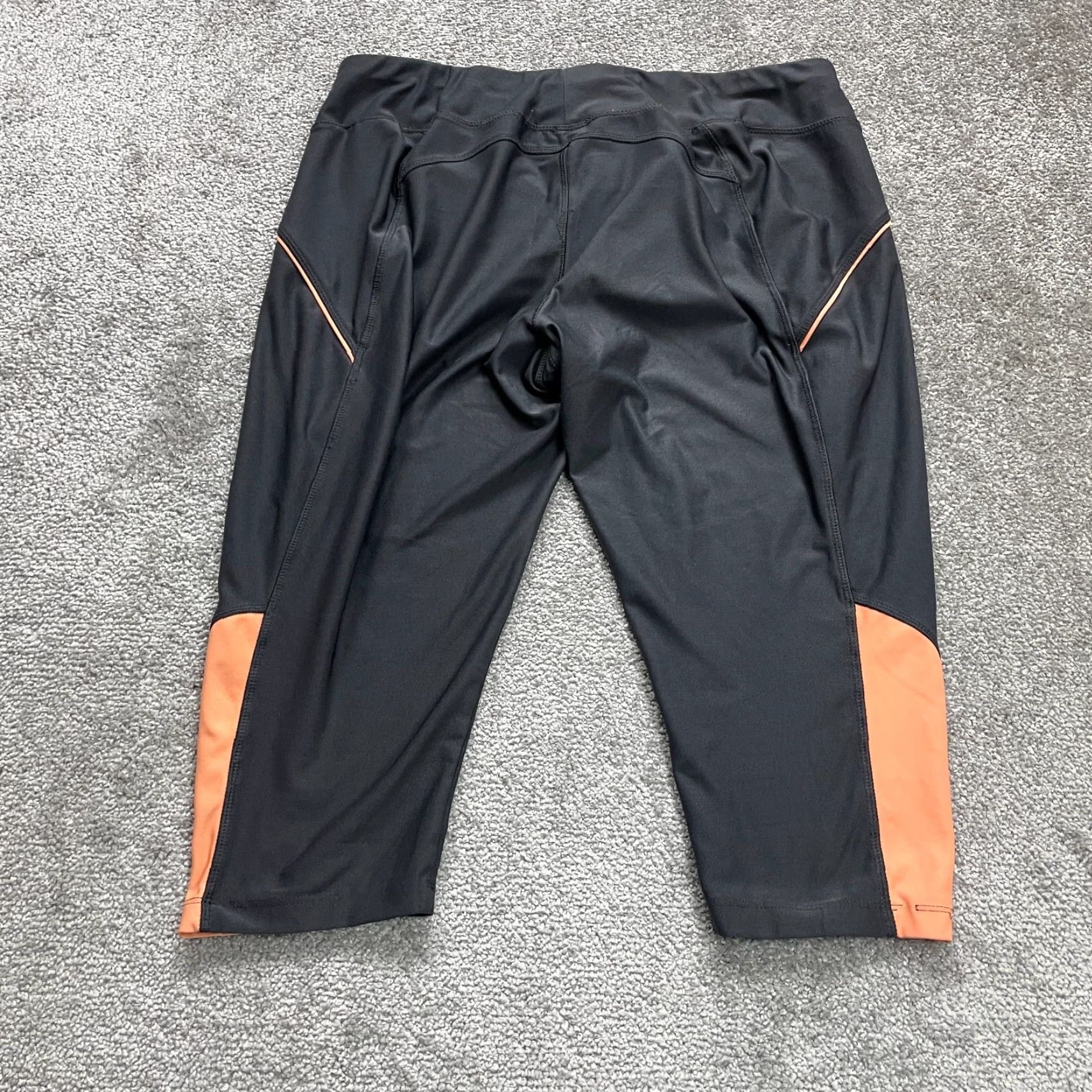 Avia VINTAGE Avia Active Pants Compression Womens L Black Orange Cropped Biking Gym 33x17 Size 36" / US 14 / IT 50 - 2 Thumbnail