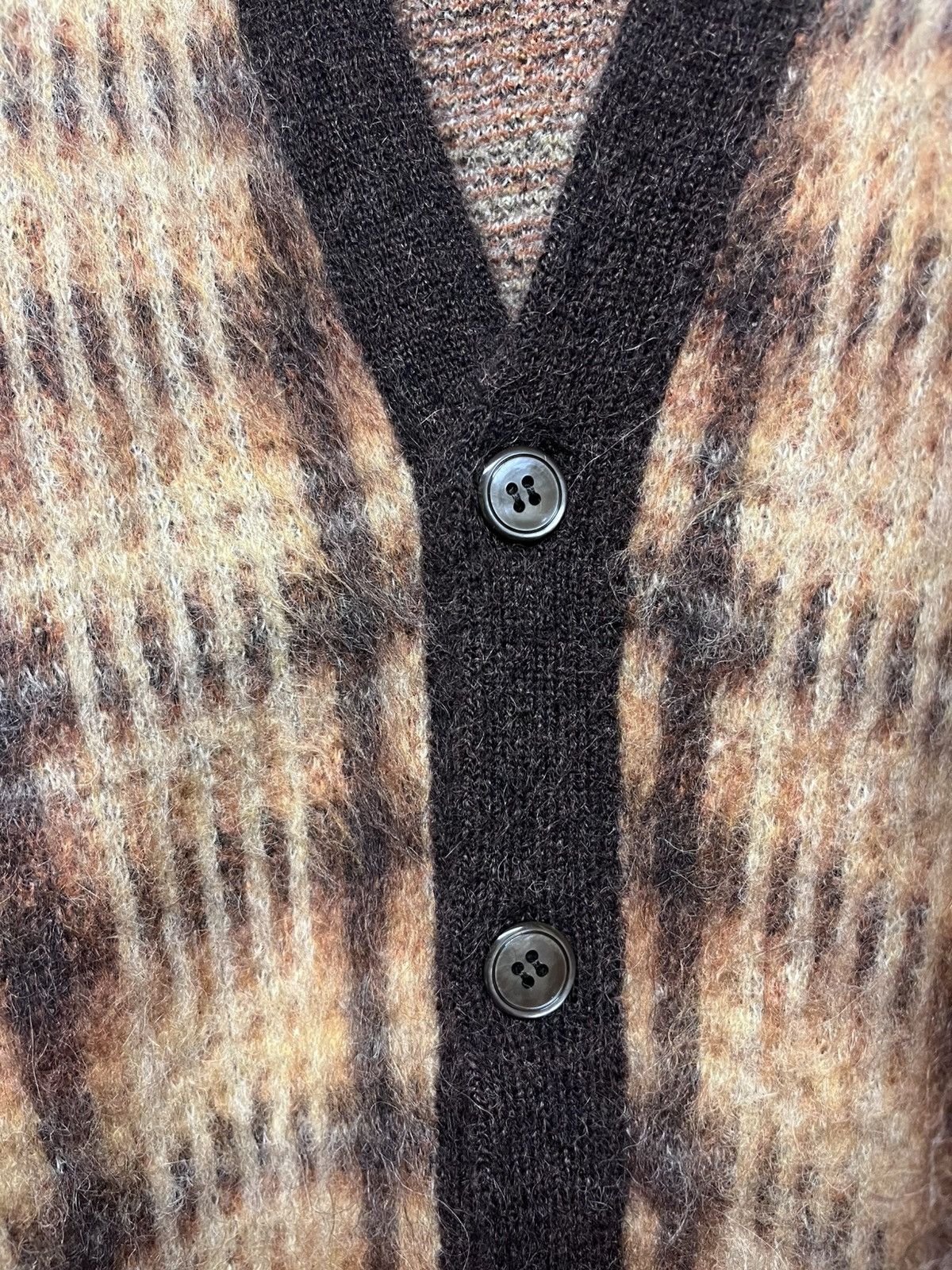 Celine PLAID BRUSHED MOHAIR ALPACA BLEND LONG CARDIGAN Size US XS / EU 42 / 0 - 5 Thumbnail