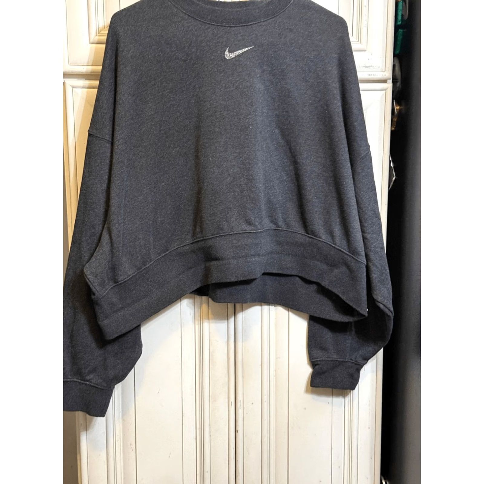 Nike Nike Women's Essentials Heather Crew Neck Pullover Sweatshirt Dark Gray Medium Size M / US 6-8 / IT 42-44 - 5 Thumbnail