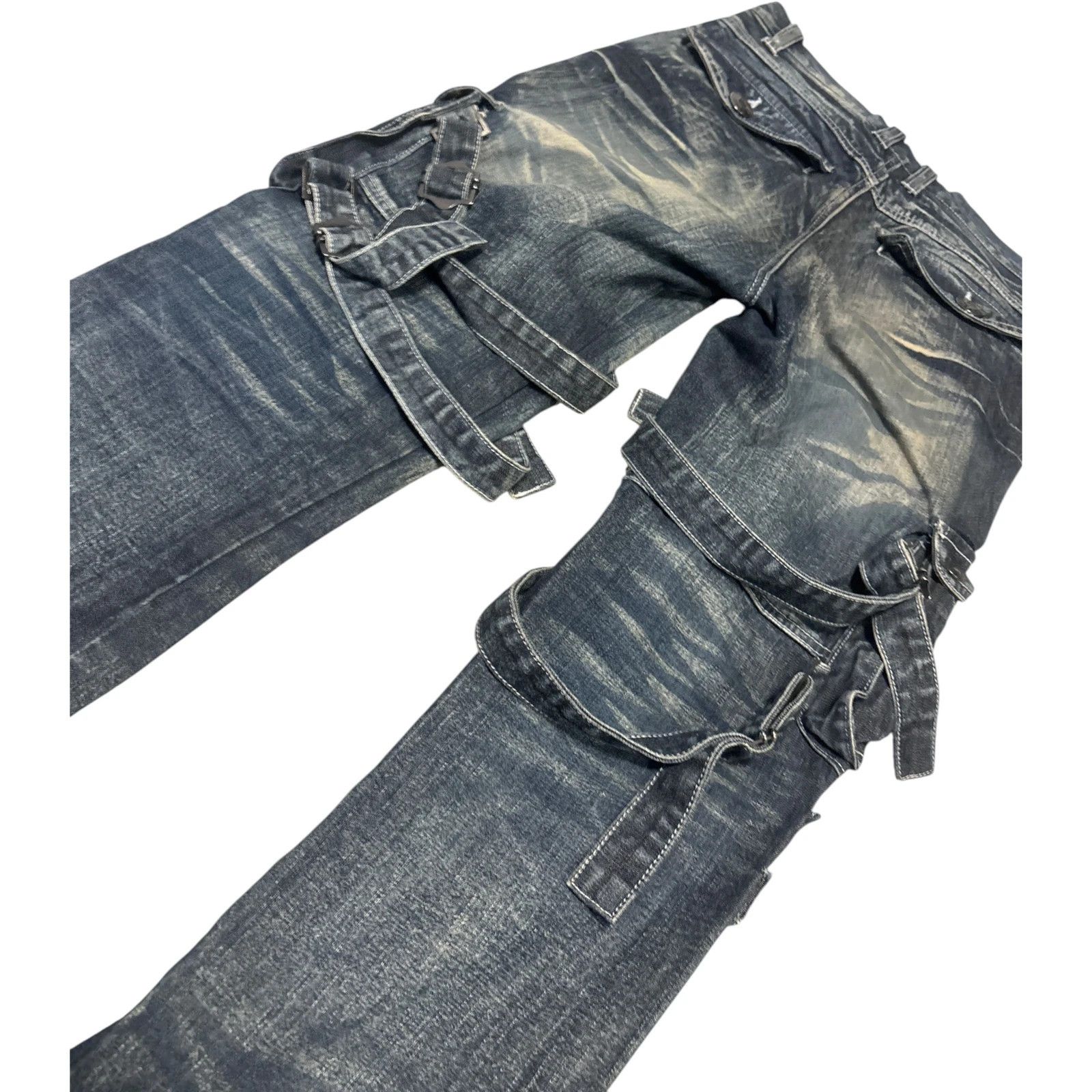 LOWBOX Lowbox blue utility cargo bondage denim jeans Size US 30 / EU 46 - 8 Thumbnail