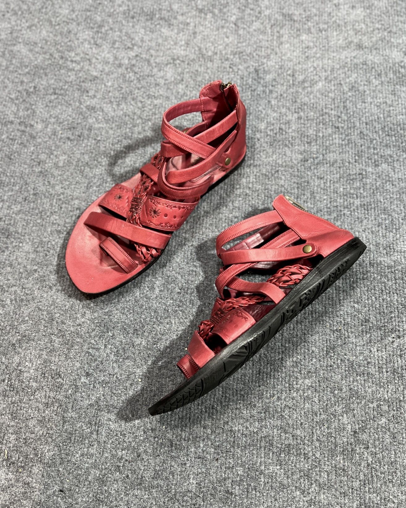 Alfredo Bannister Alfredo Bannister Red Leather Sandal Size US 9 / EU 42 - 2 Thumbnail