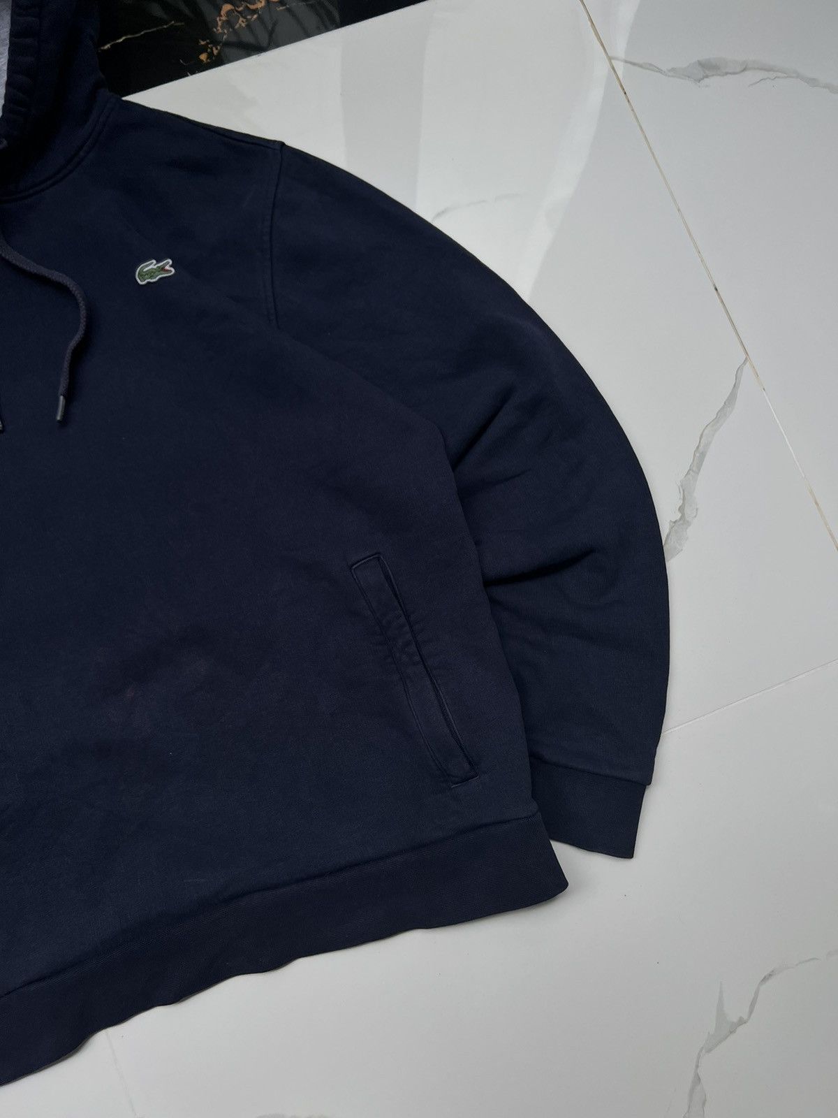 Lacoste × Vintage 90's LACOSTE SMALL LOGO Y2K HOODIE BASIC SUNFADED DRILL Size US XL / EU 56 / 4 - 2 Thumbnail